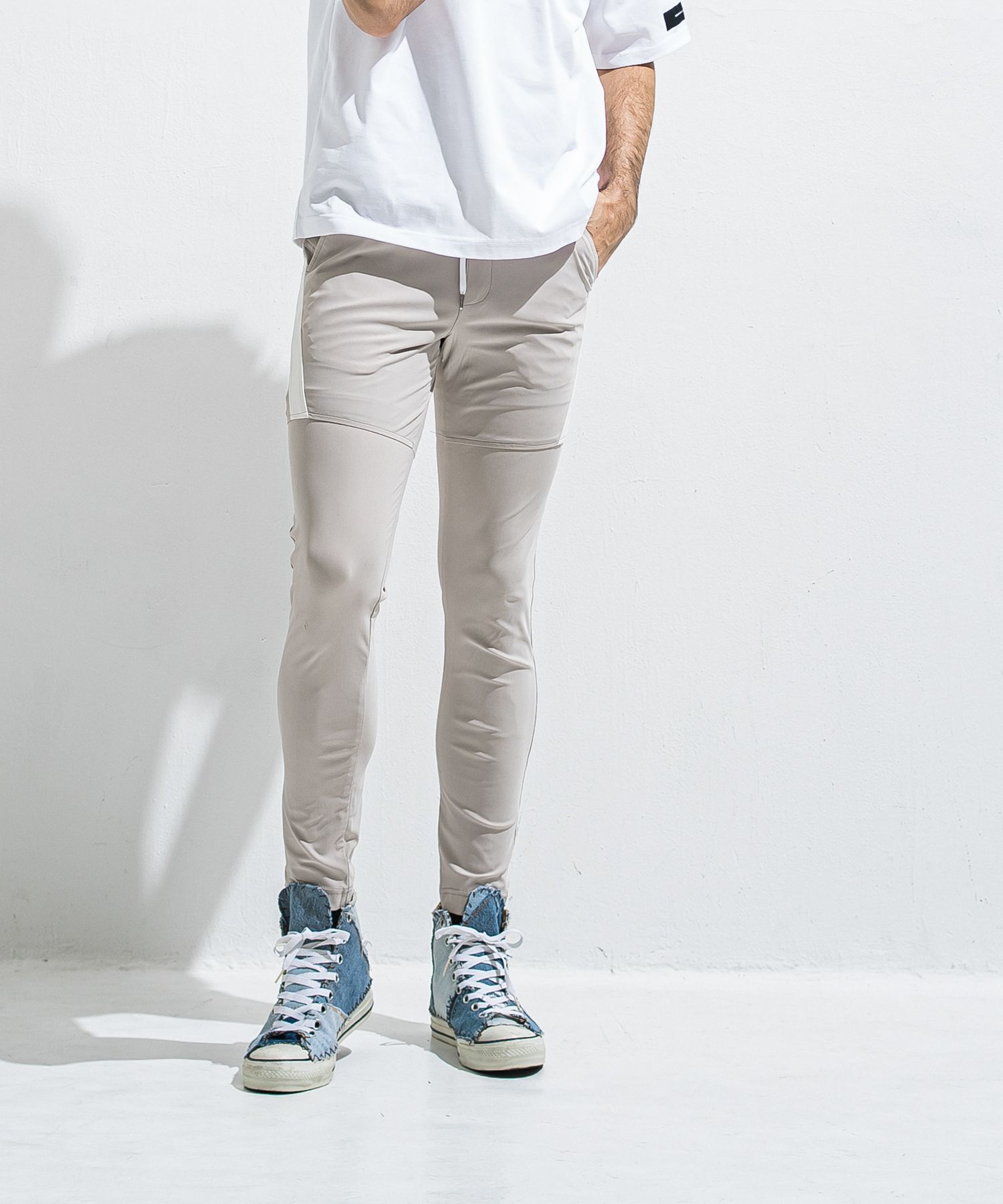 TYLER NYLON PANTS / RC40-ST-026 / レザーラインナイロンパンツ / グレージュ (5月中旬入荷予定)