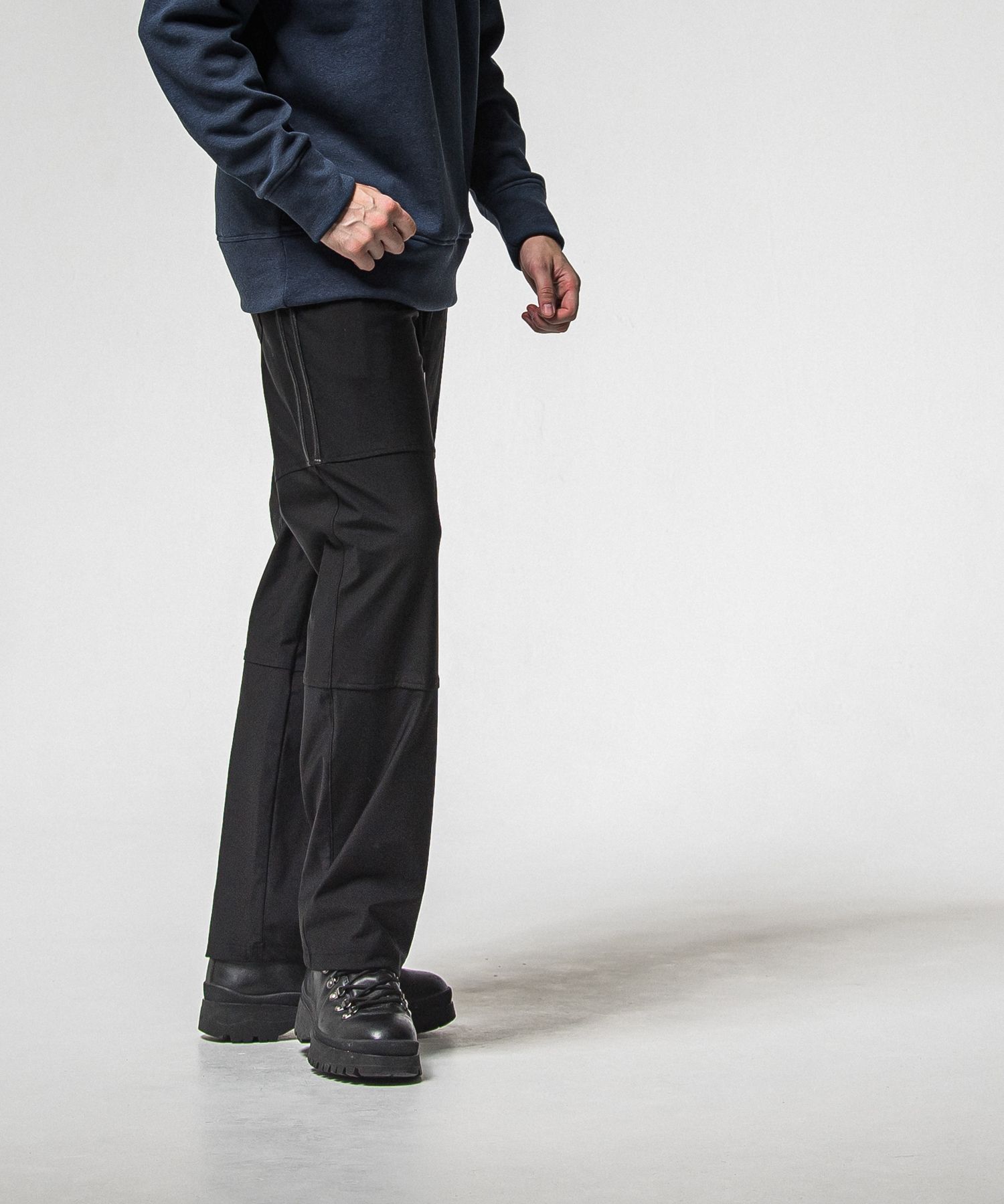 JOHNSON LINE HEAT WIDE TUCK PANTS / RC38-ST-009HWT / 裏起毛ジョンソンラインワイドタックパンツ / ブラック×ブラック (10月下旬入荷予定)