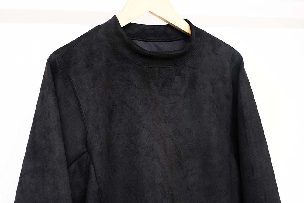 SUEDE JERSEY SOLID TRAINER / OR1-C-001 / スエードジャージトレーナー / ブラック (10月下旬入荷予定)