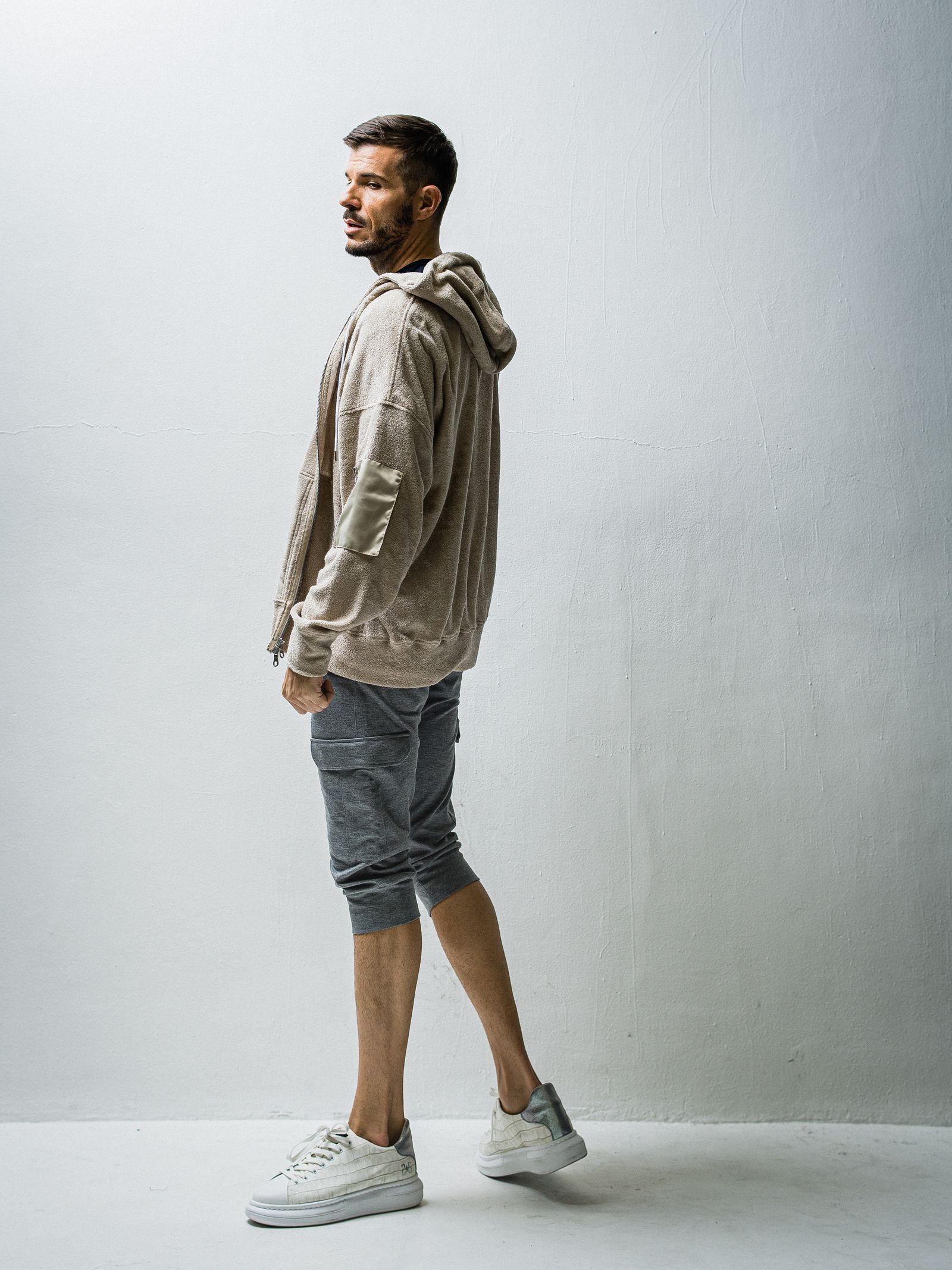 WEST PILE ZIP LOOSE HOODIE / RC27-C-008 / パイルジップパーカー / ベージュ※