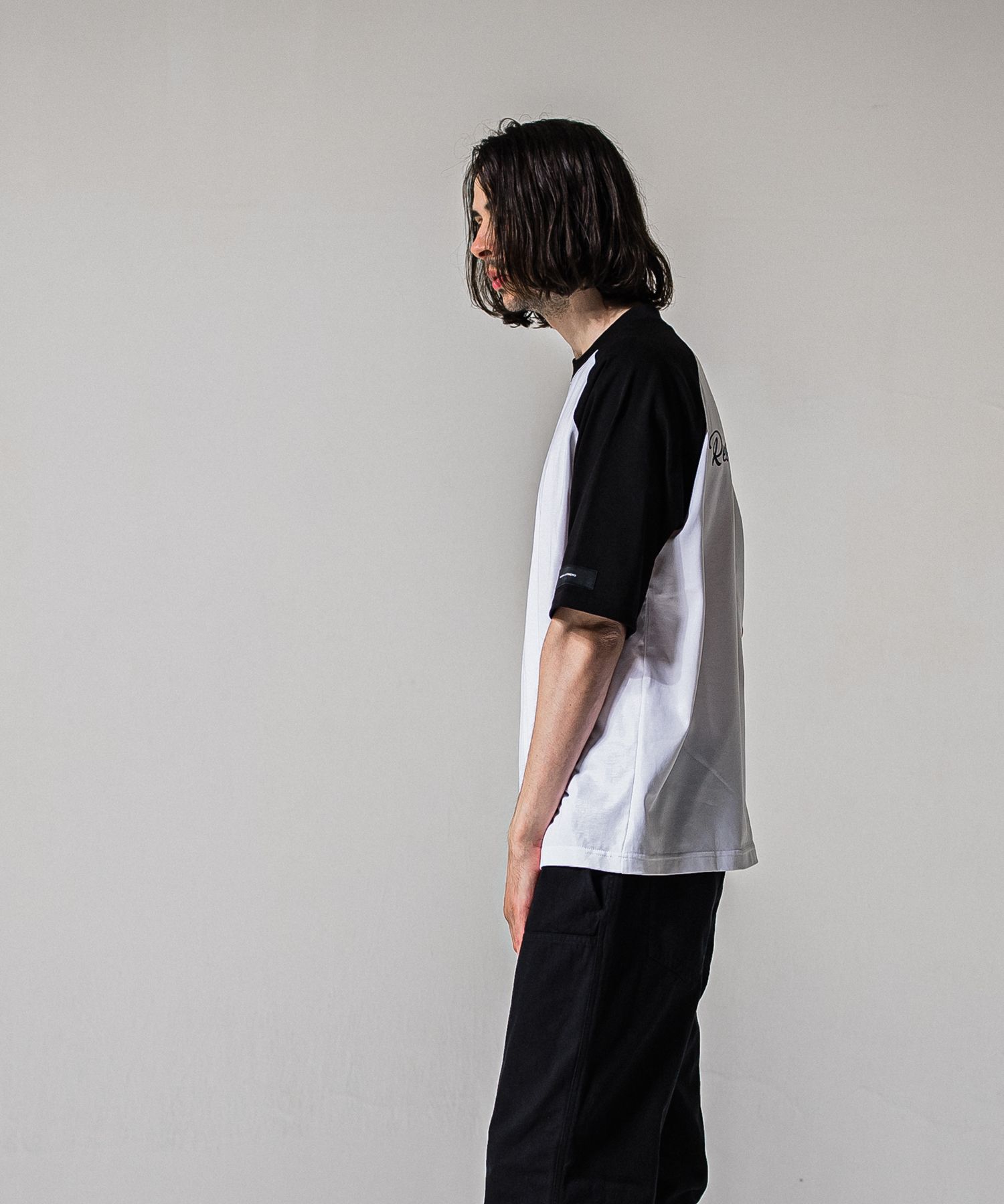 BACK RC RAGLAN OVER TEE / RC39-T-001 / バックロゴラグランビッグTシャツ / ホワイト×ブラック (4月上旬入荷予定)