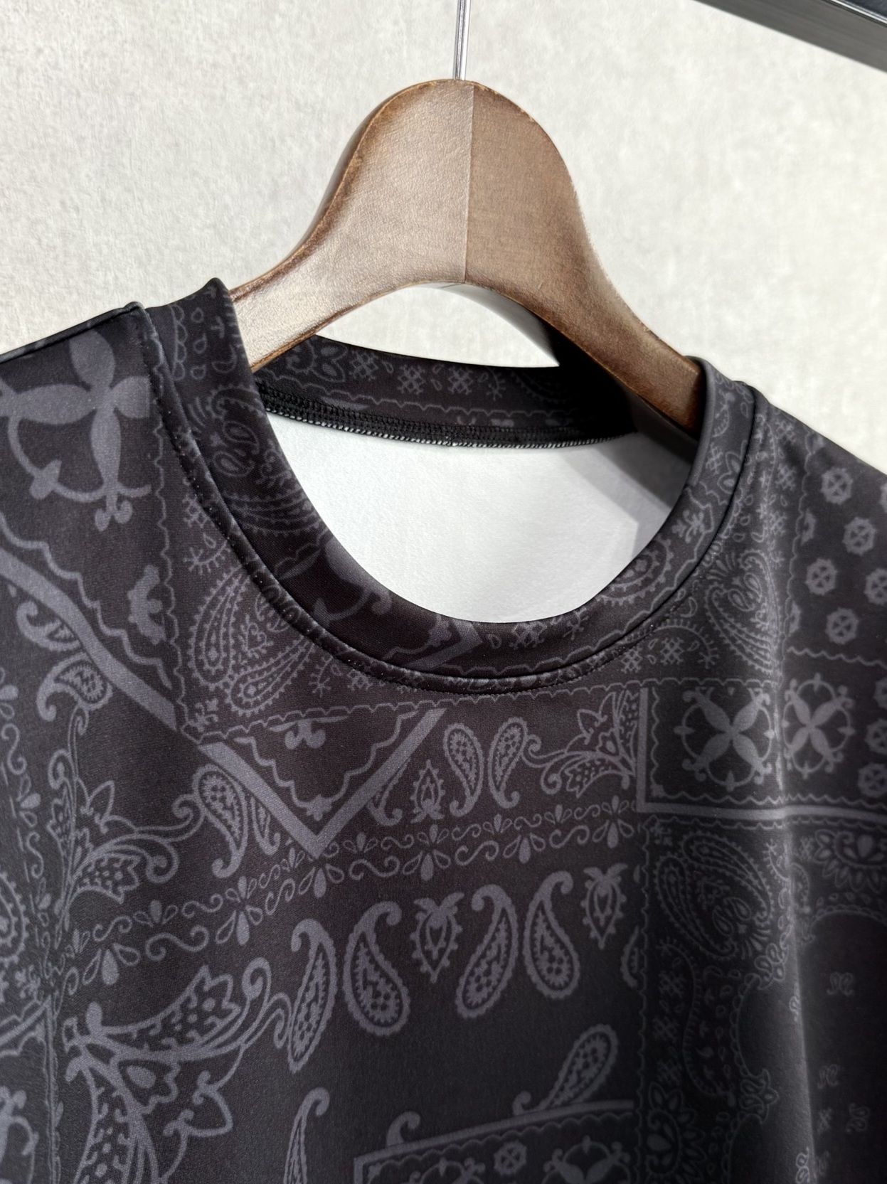 PAISLEY BACK FLEECE DROP TRAINER / RC38-C-008 / 裏起毛ペイズリートレーナー / ブラック