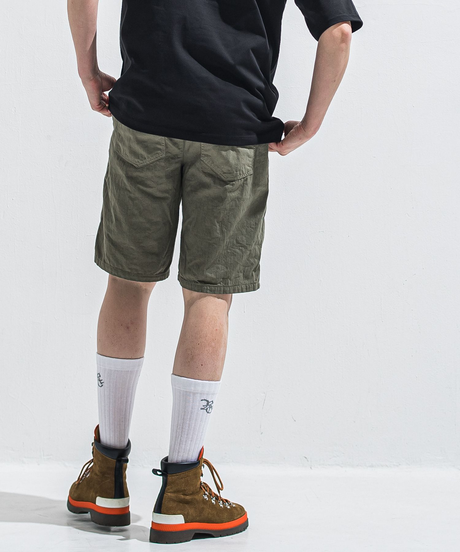 DOUBLE KNEE SHORTS / RC40-HP-007 / ダブルニーデニムハーフパンツ / カーキ (6月上旬入荷予定)