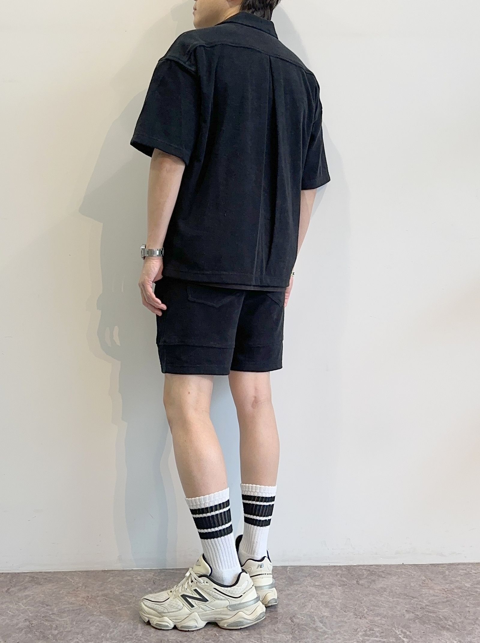 PILE BEACH SHIRTS / RC32-SH-002 / パイル半袖シャツ / ブラック