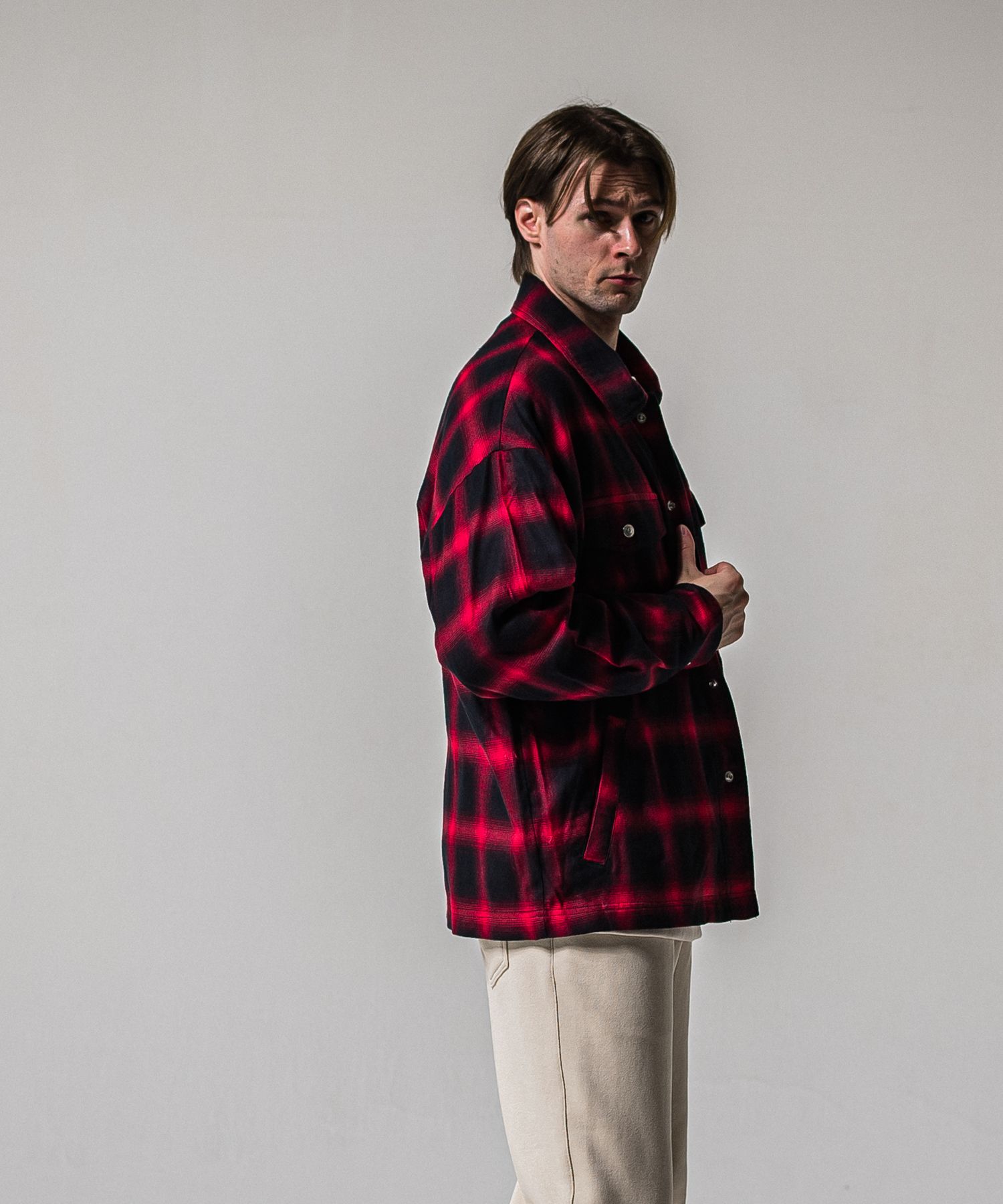 50S CHECK JK / RC39-JK-007C / チェックシャツジャケット / レッド (2月中旬入荷予定)