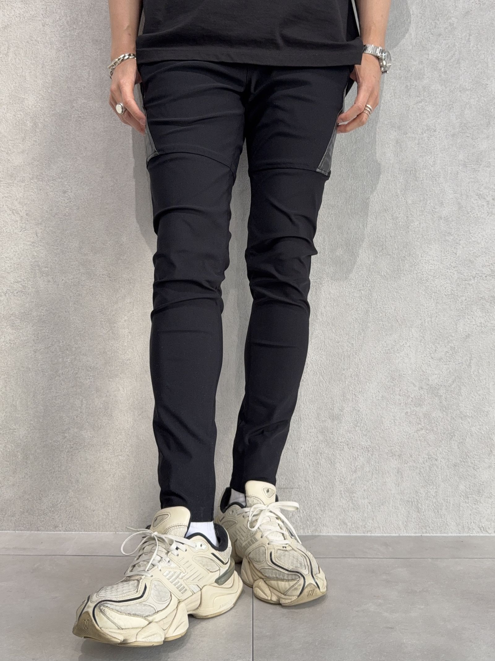 TYLER NYLON PANTS / RC40-ST-026 / レザーラインナイロンパンツ / ブラック