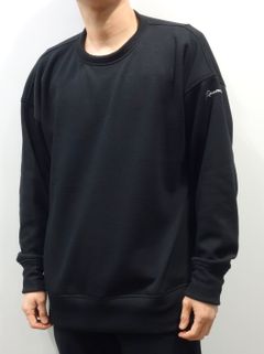 VELOURS FLEECE THERMAL LOOSE TRAINER / RC38-C-002 / 裏起毛サーマルトレーナー / ブラック (10月中旬入荷予定)