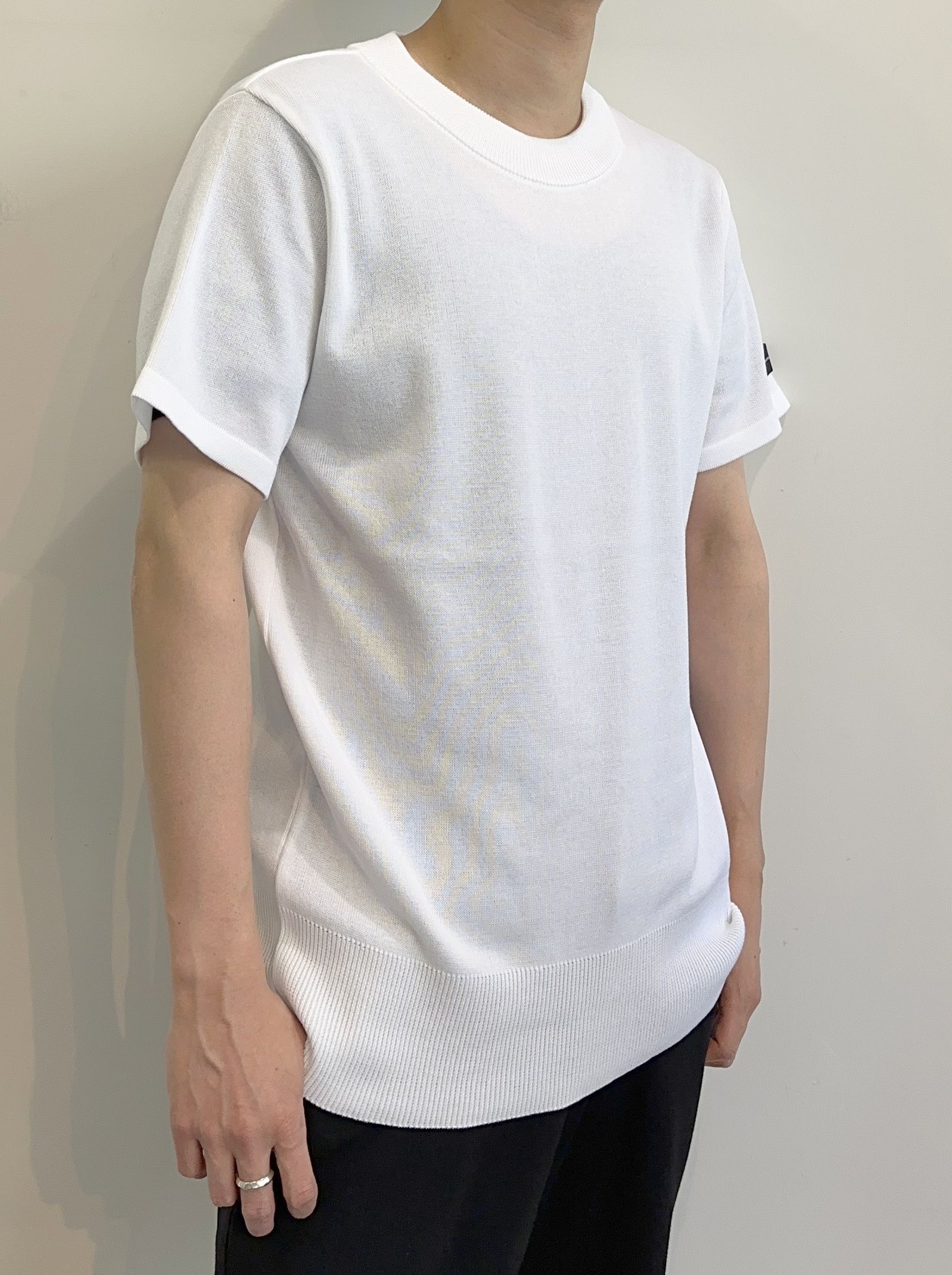 SILK HALF KNT / RC28-K-001 / 無地半袖サマーニット / ホワイト