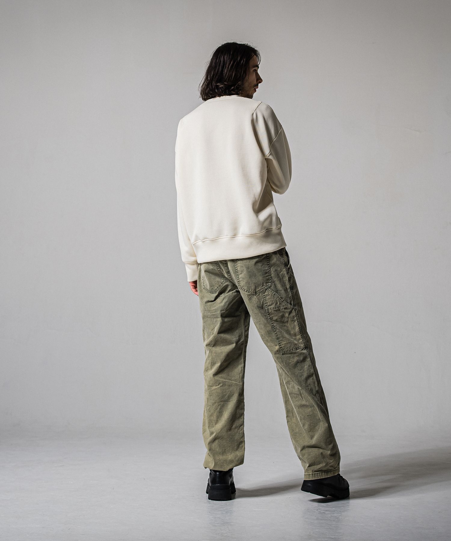 DOUBLE KNEE PT / RC39-ST-041 / ダブルニーワイドデニムパンツ / ダックカーキ (3月中旬入荷予定)