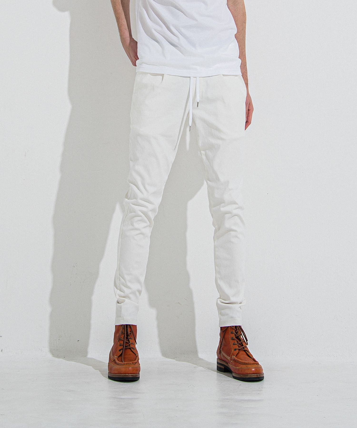 DENIM JERSEY CHRIS EASY TUCK PT / RC36-ST-016TD / ライトオンスデニムジャージイージータックパンツ / ホワイト