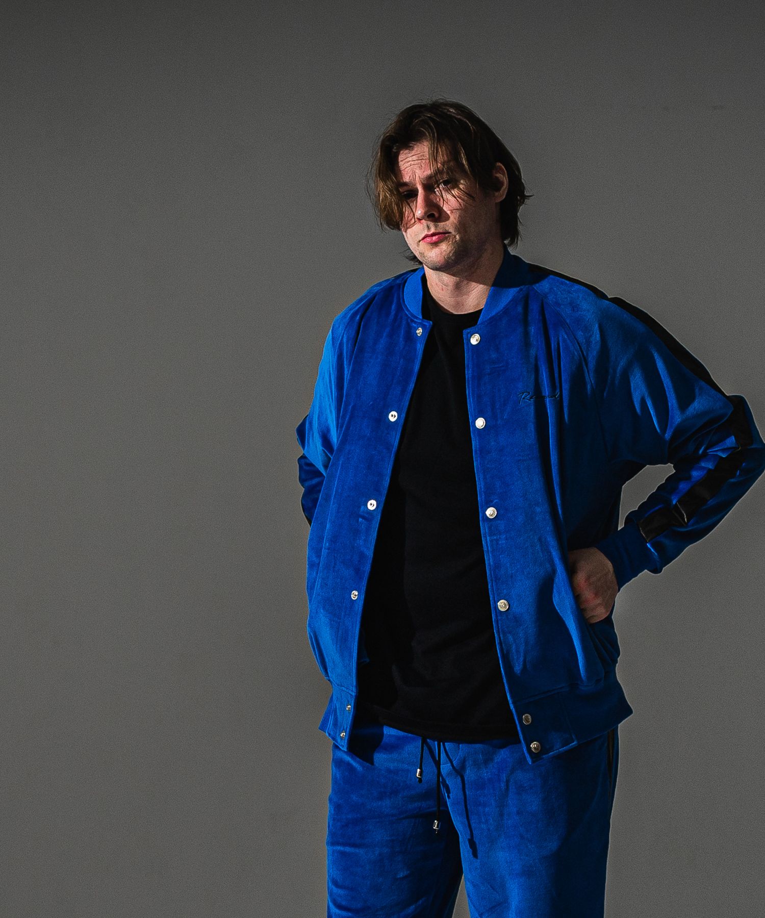 VELOURS VARSITY / RC41-C-005 / ベロアトラックスタジャン / ブルー (9月中旬入荷予定)