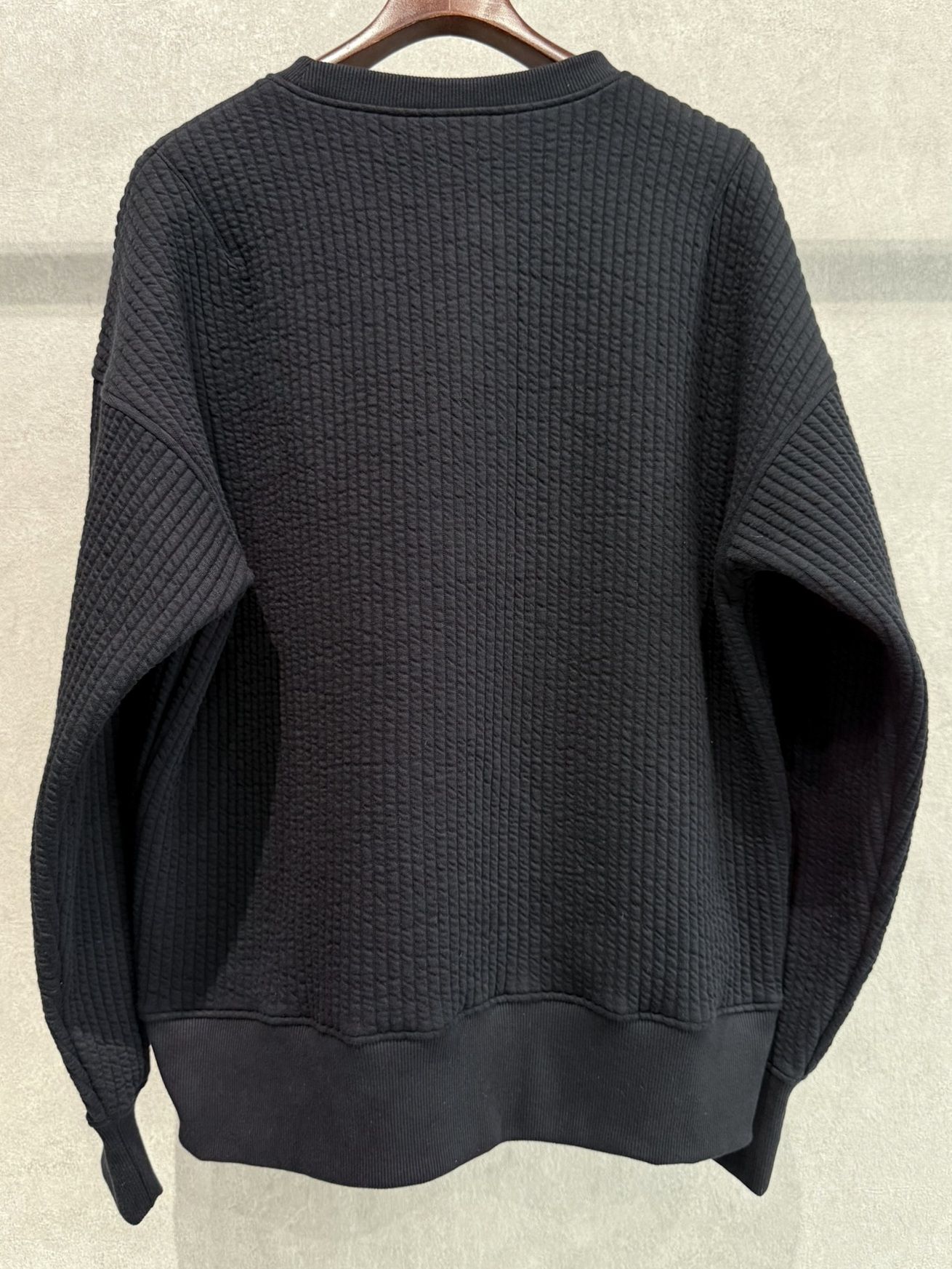 STRIPE QUILTING DROP TRAINER / RC37-C-003 / ストライプキルティングトレーナー / ブラック