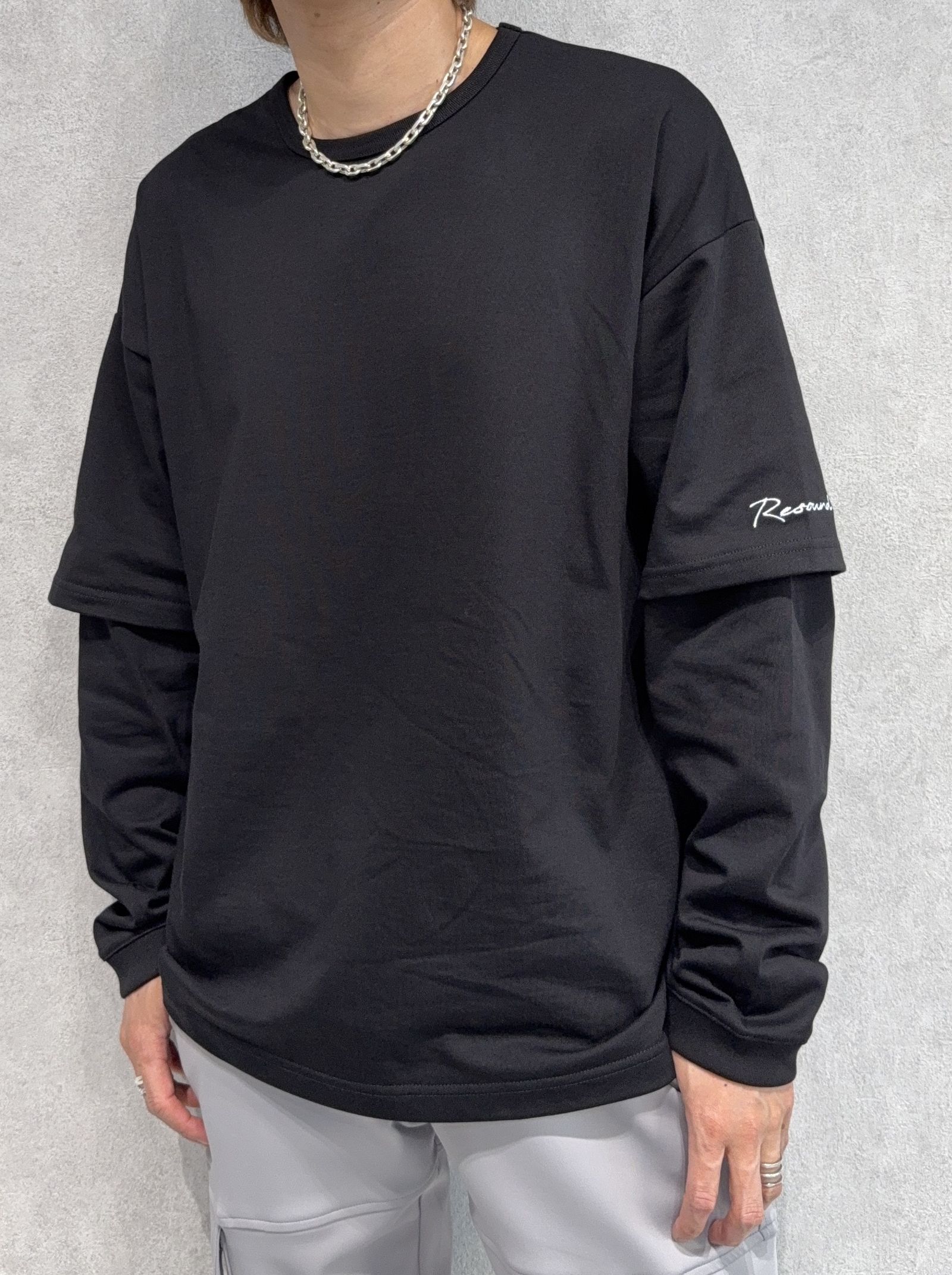 FAKE LAYERED LONG SLEEVE / RC37-T-004 / レイヤードロングスリーブTシャツ / ブラック