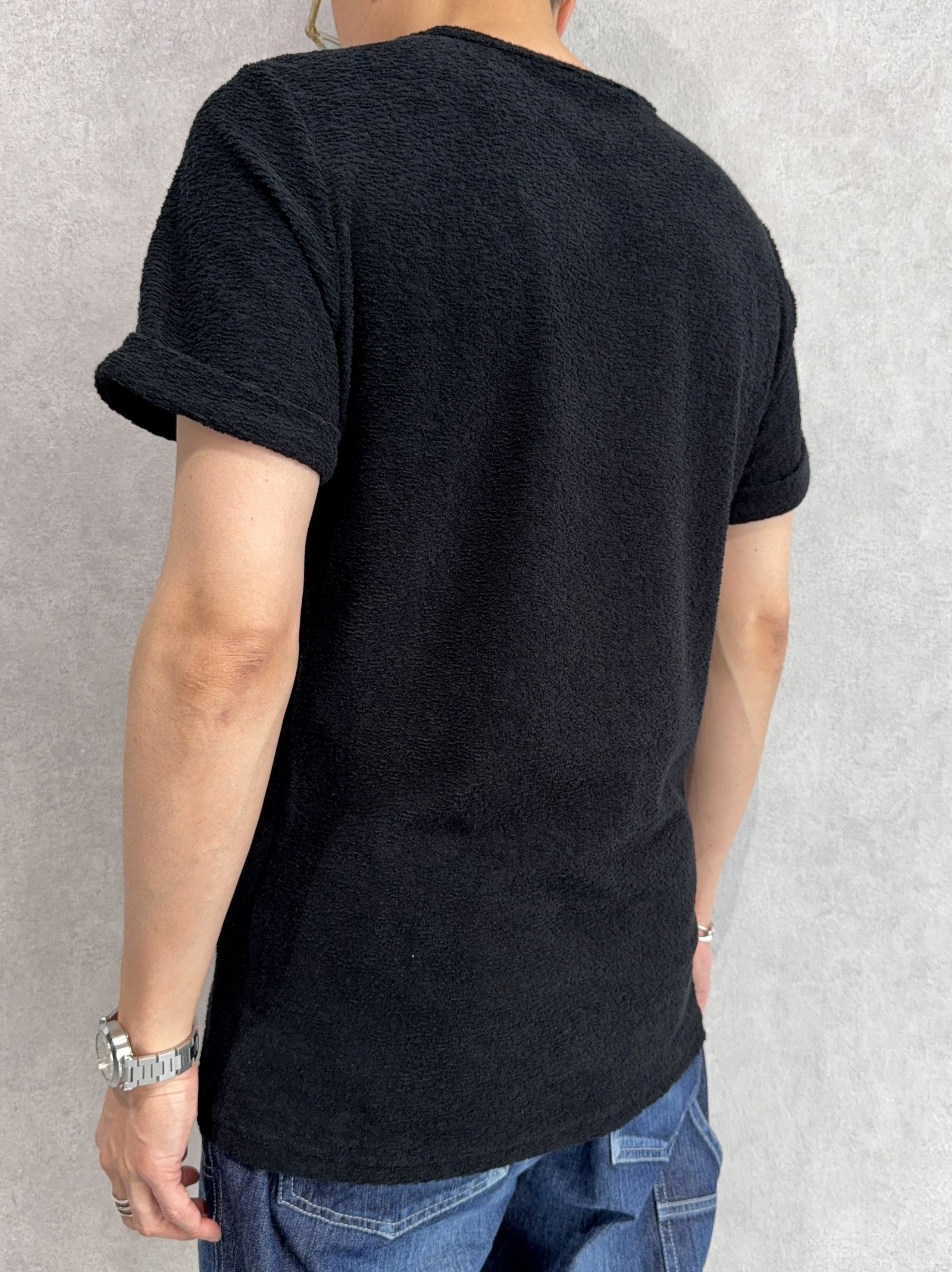PILE ROLL UP TEE / RC40-T-001 / パイルロールアップTシャツ / ブラック