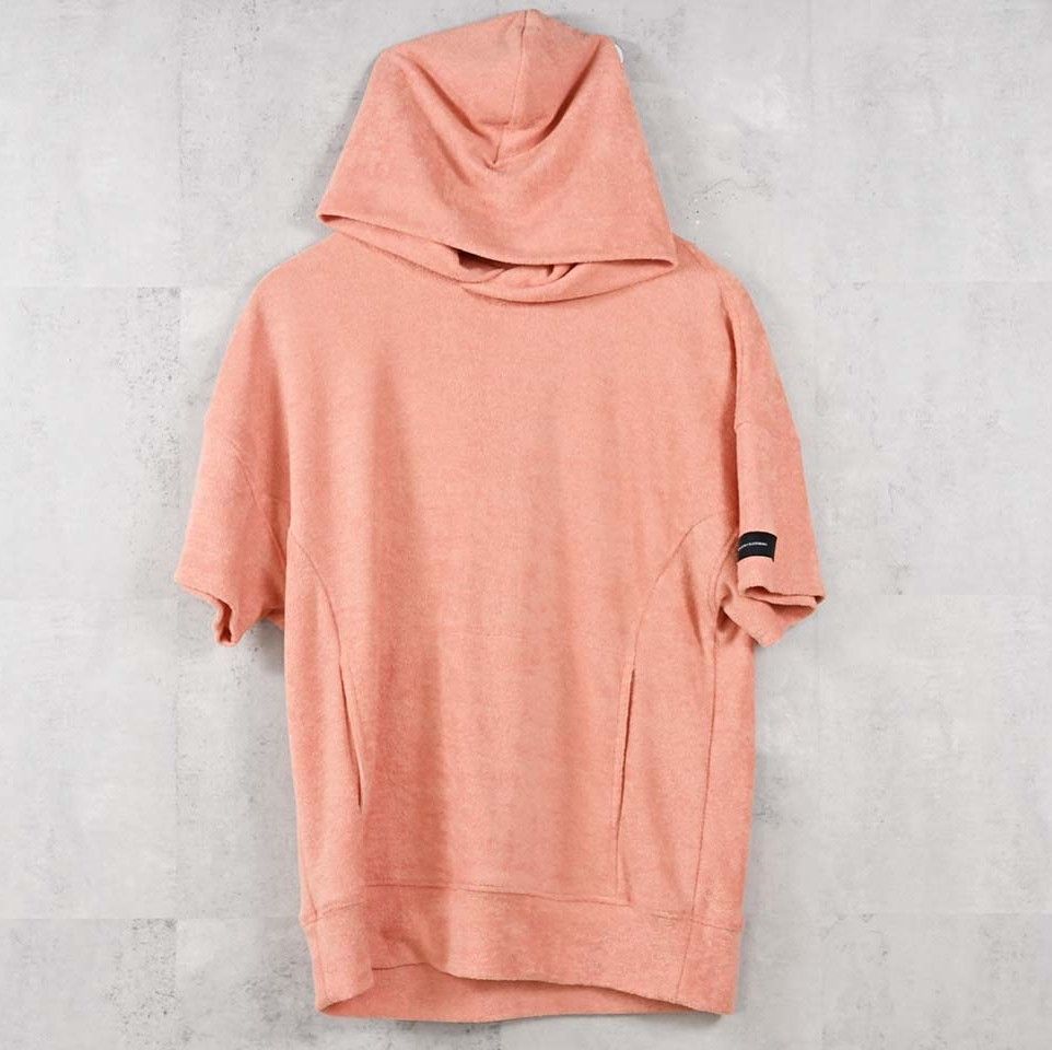 PILE HALF HOODIE / RC40-C-003 / パイル半袖パーカー / ピンク (5月中旬入荷予定)