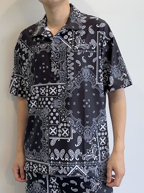 RUSH OVER POLO / RC28-T-006 / ラッシュガードポロシャツ / バンダナブラック※