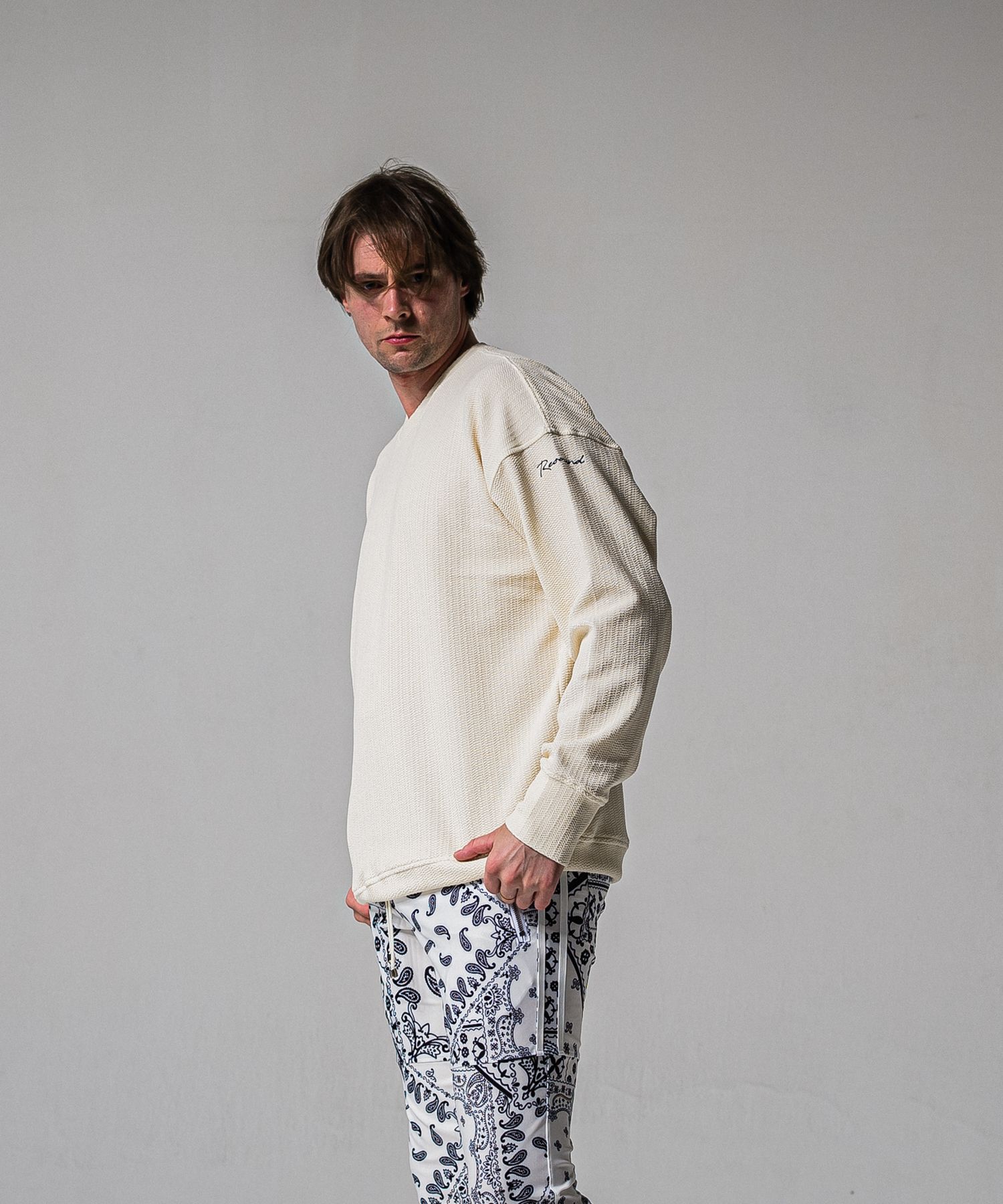 BLISTER TRAINER / RC39-C-004 / ブリスターニットトレーナー / オフホワイト (1月中旬入荷予定)