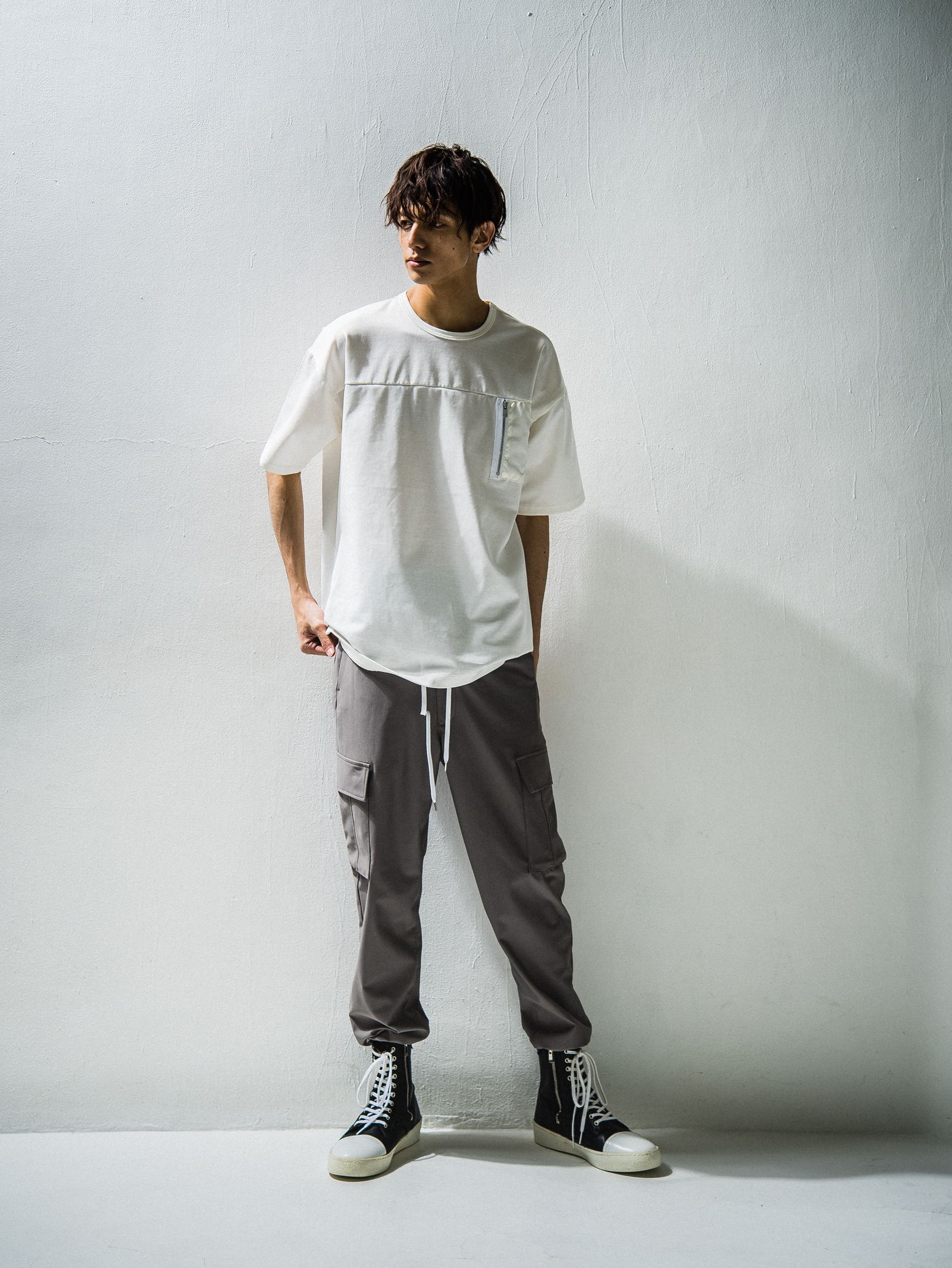 NYLON POCKET LOOSE TEE / RC24-T-006 / ビッグTシャツ※