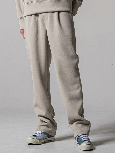 AZE WIDE TUCK PANTS / RC39-ST-016WT2 / 高機能畦編みニットワイドタックパンツ / グレージュ (1月中旬入荷予定)