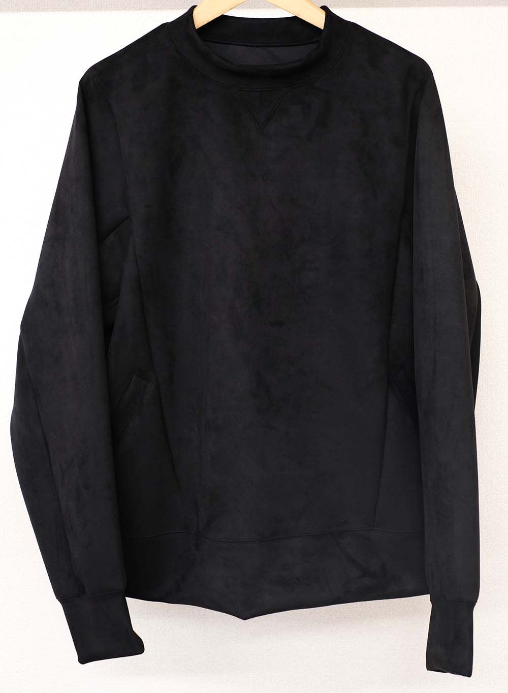 SUEDE JERSEY SOLID TRAINER / OR1-C-001 / スエードジャージトレーナー / ブラック (10月下旬入荷予定)