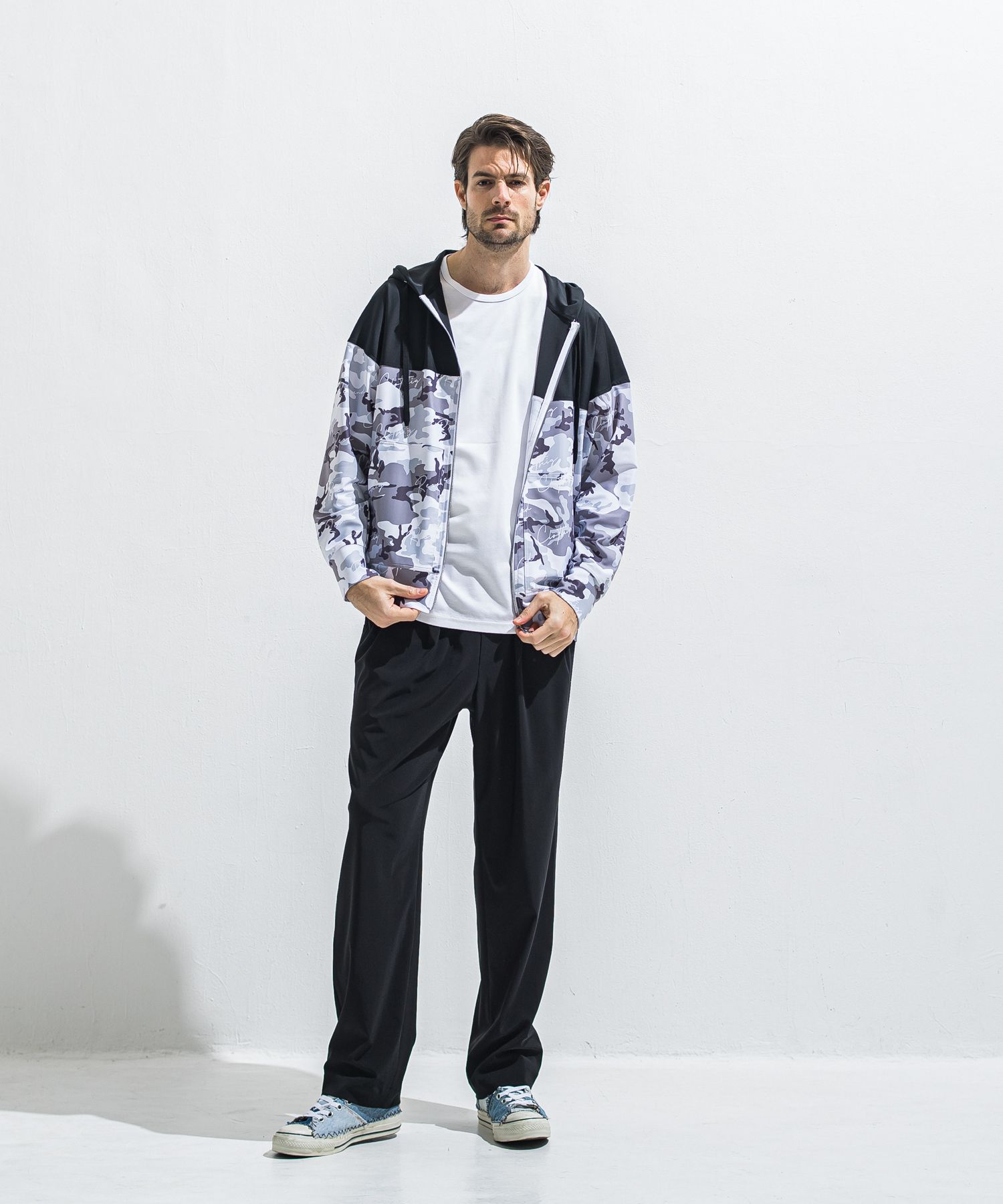 RUSH OVER ZIPUP HOODIE / RC40-C-001 / ラッシュガードパーカー / カモフラブラック (5月下旬入荷予定)