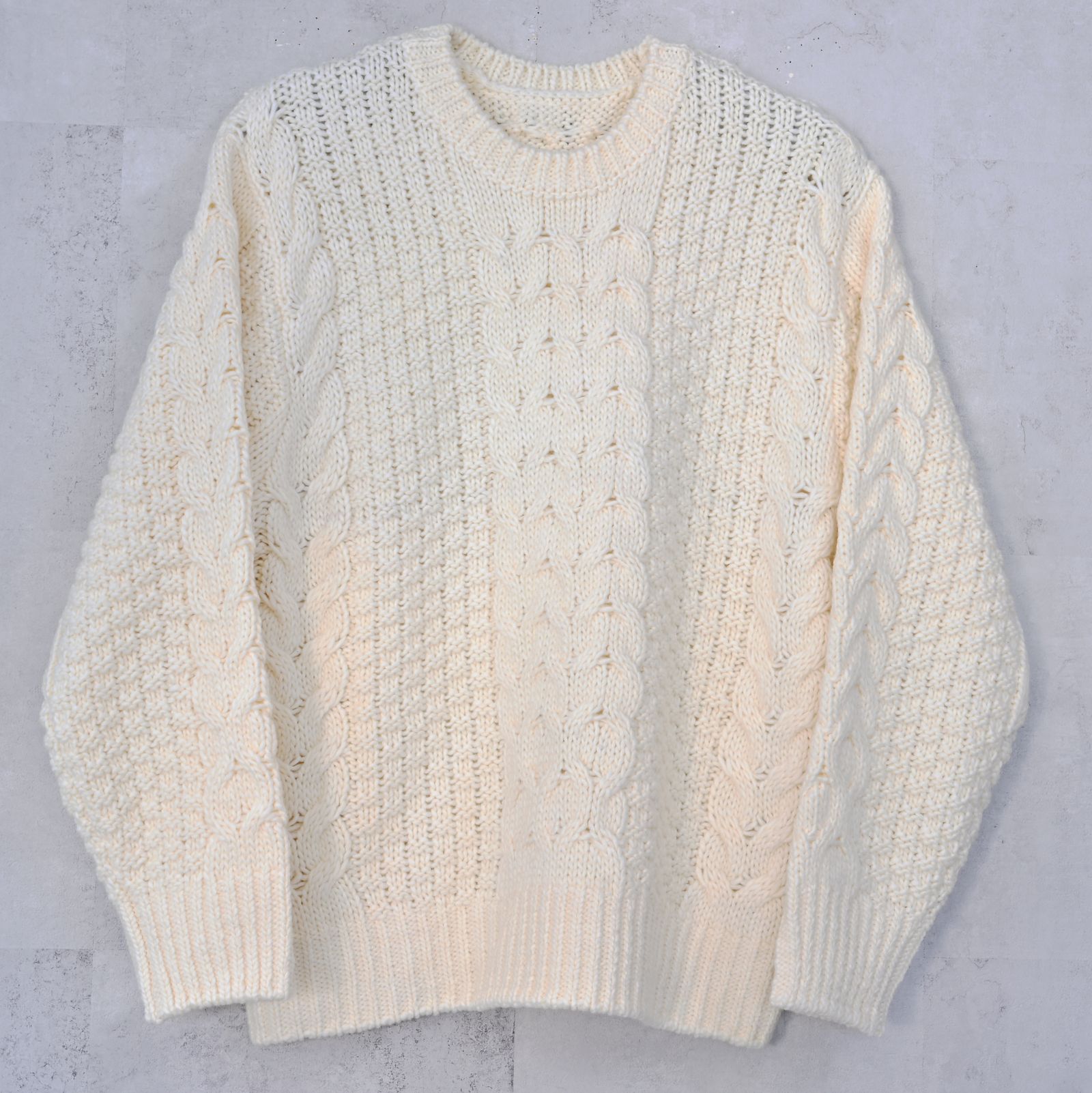 CABLE LAW SWEATER / RC42-K-002 / ケーブルニット / オフホワイト (10月下旬入荷予定)