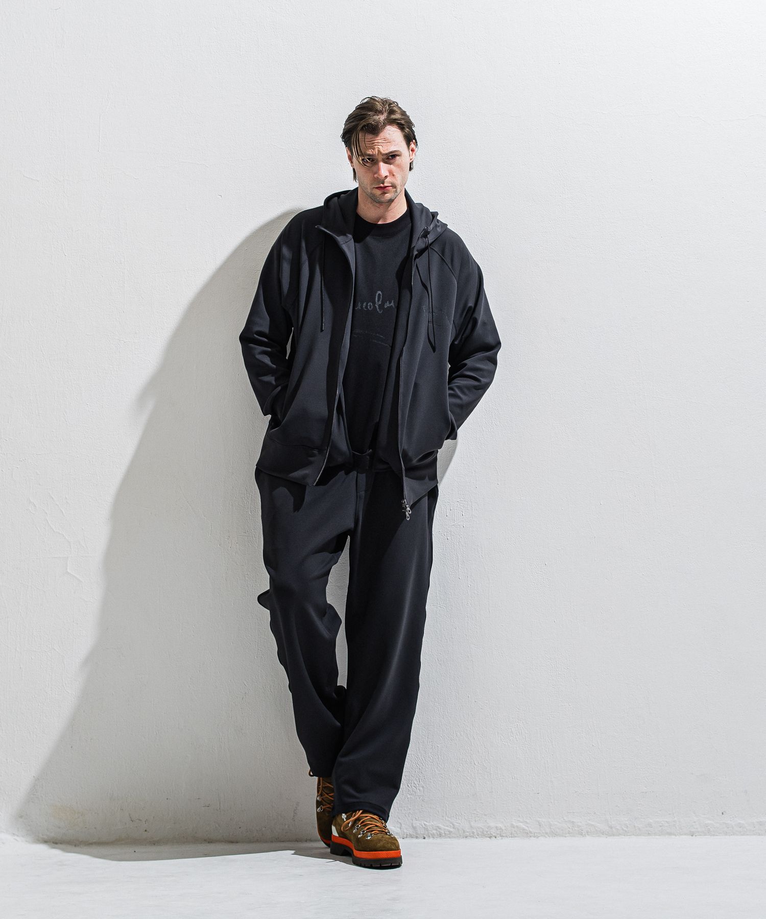 EMILIO DB WIDE PANTS / DP1-ST-003 / ダンボールジャージスーパーワイドパンツ / ブラック (3月中旬入荷予定)