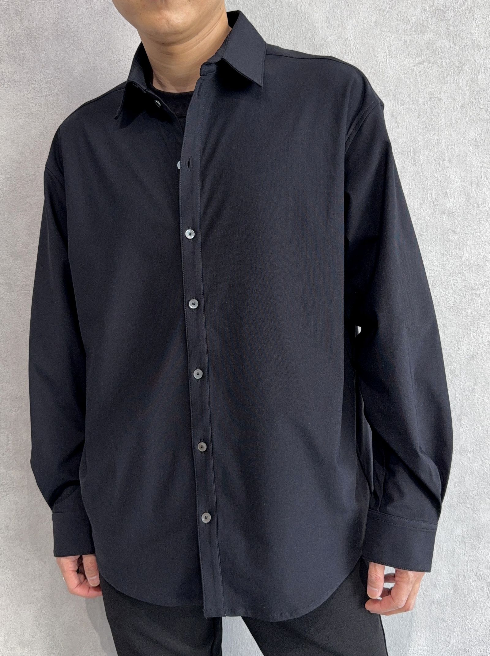NYLON JACK SHIRTS / RC41-SH-001 / オーバーサイズナイロンシャツ / ブラック