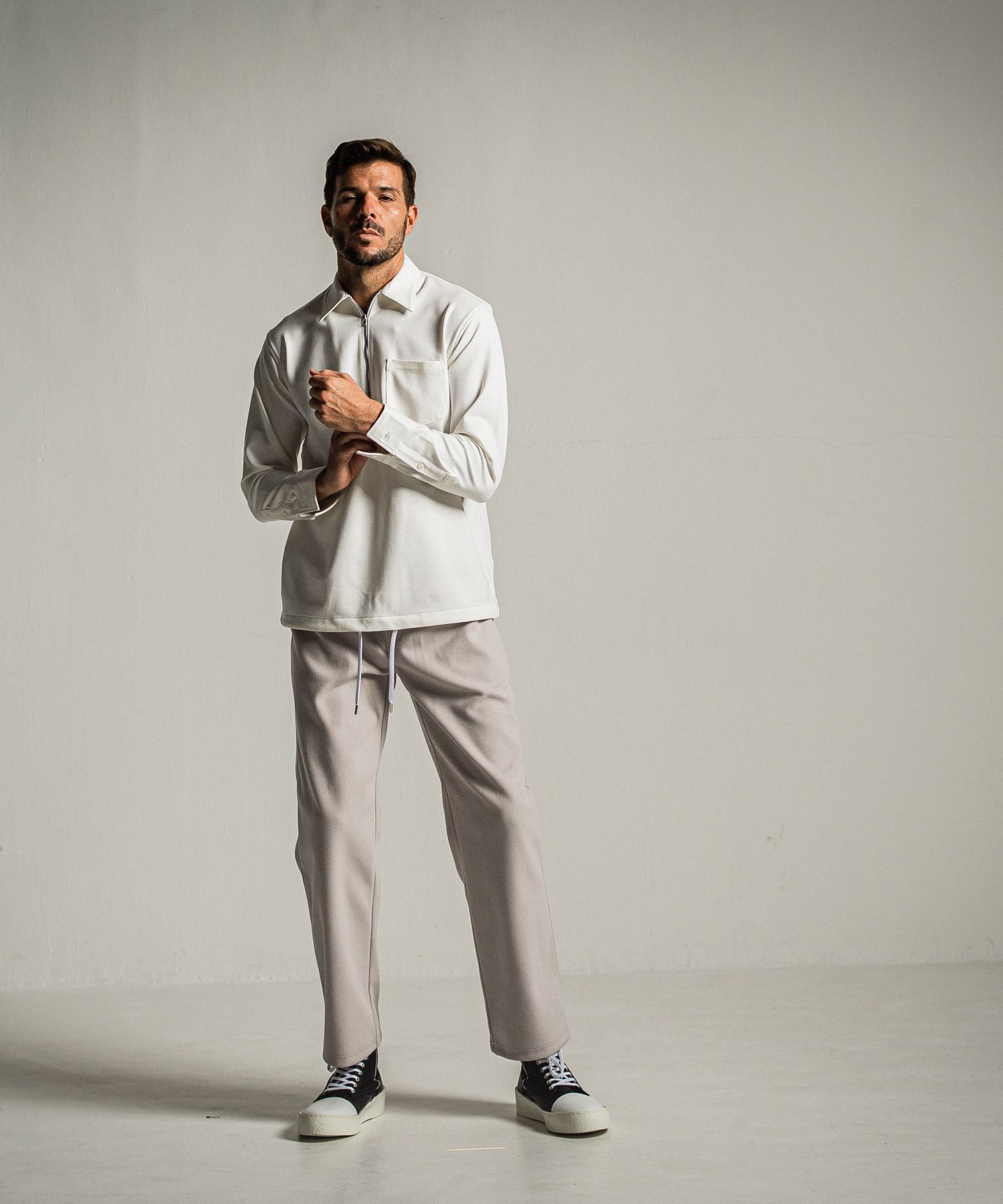 MELTON WIDE TUCK PANTS / RC34-ST-016WT / メルトンワイドタックパンツ / グレージュ