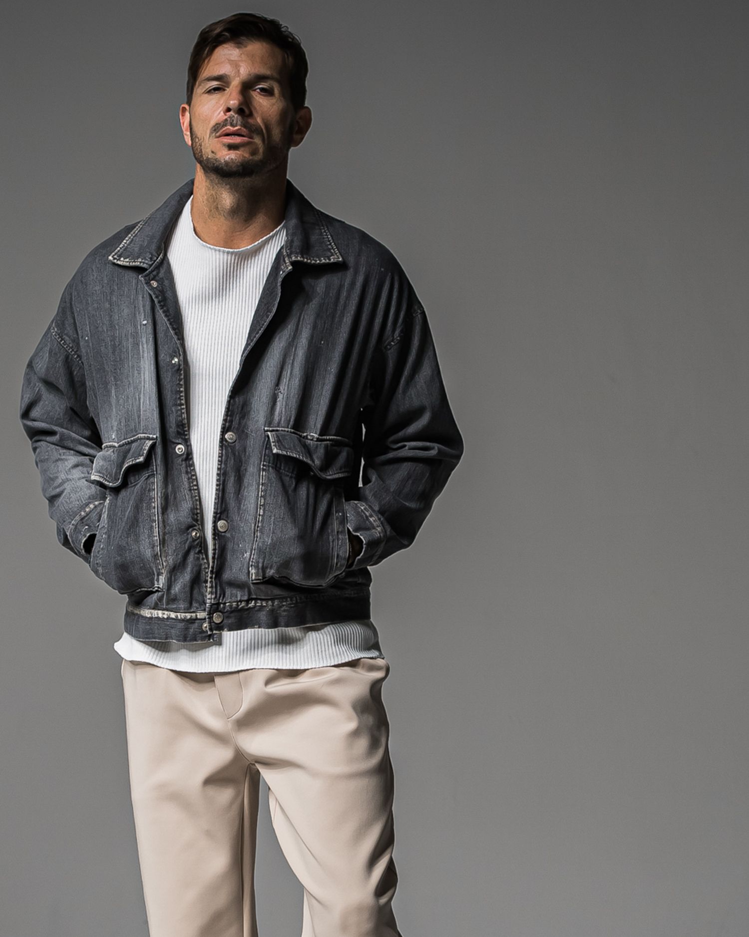LDENIM AG FLIGHT JACKET / RC37-JK-001 / デニムフライトジャケット / ブラックユーズド