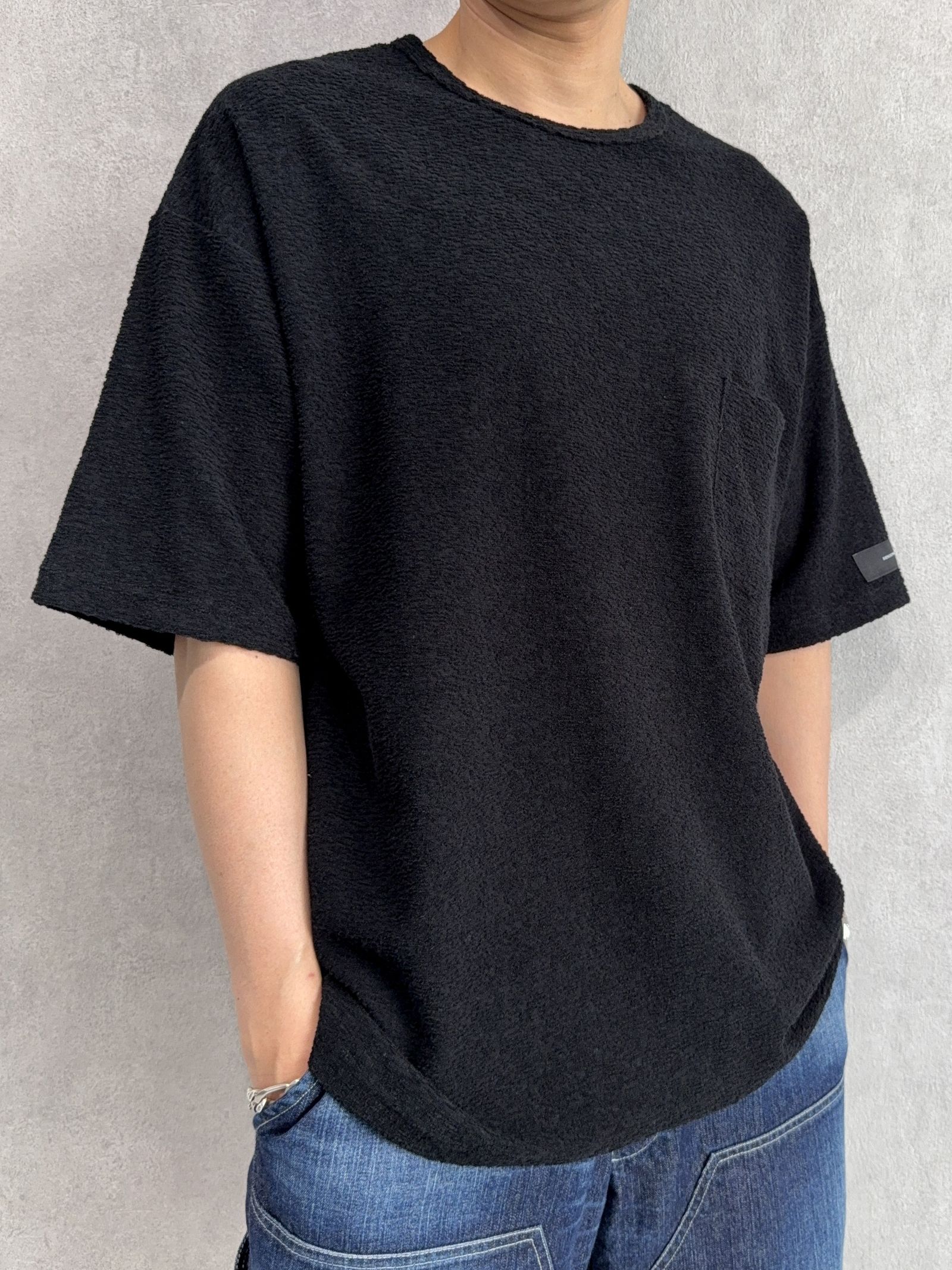 PILE OVER TEE / RC40-T-002 / パイルポケットビッグTシャツ / ブラック