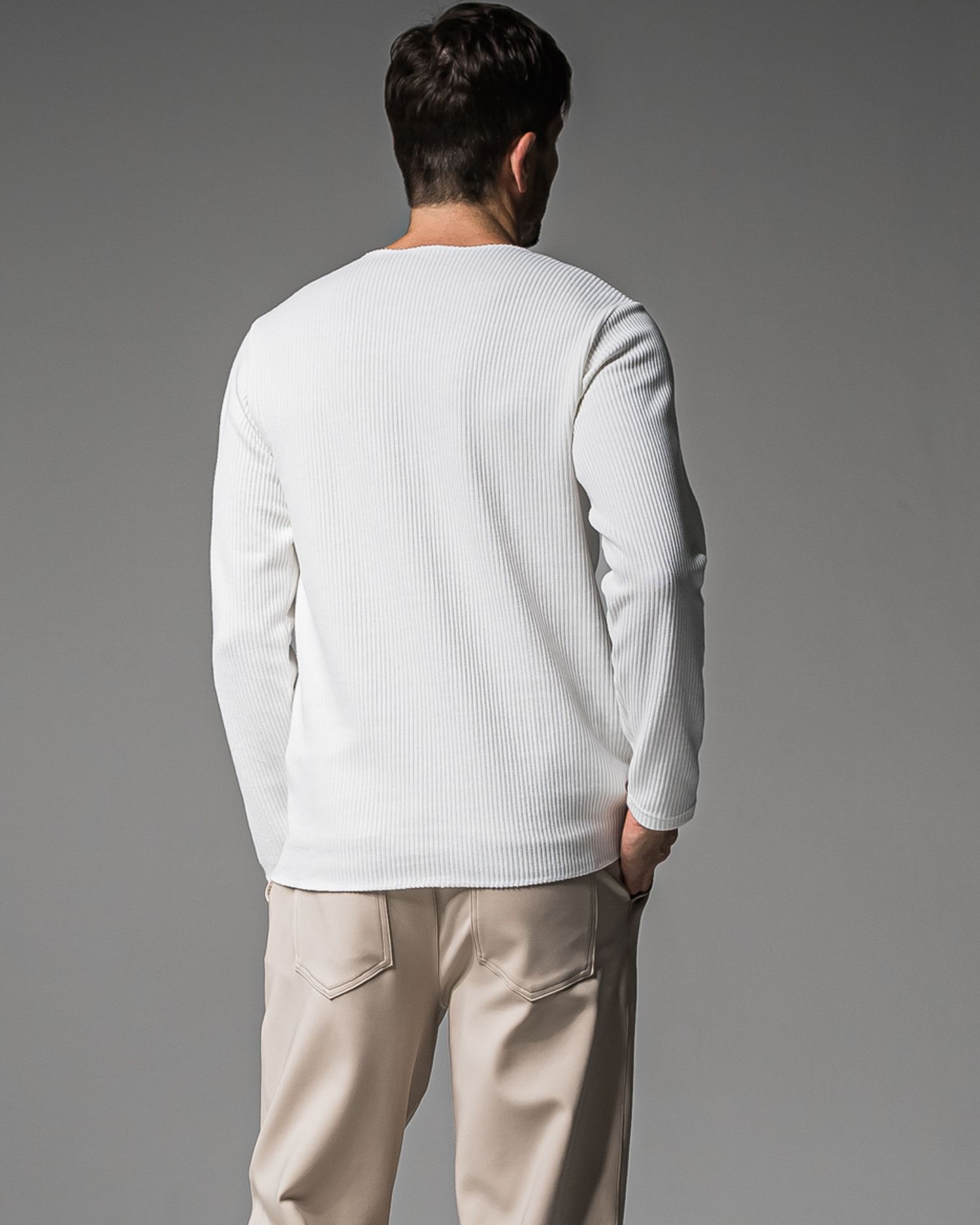 CUTOFF RAIL LONGSLEEVE / RC37-C-001 / レールカットソー / ホワイト (9月中旬入荷予定)