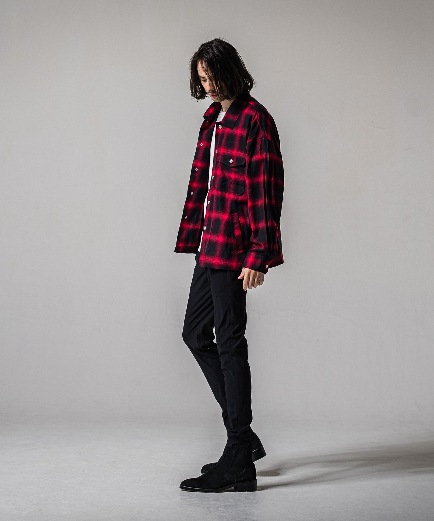 CHRIS EASY TUCK PANTS / RC39-ST-016T / ナイロンイージータックパンツ / ブラック (3月上旬入荷予定)