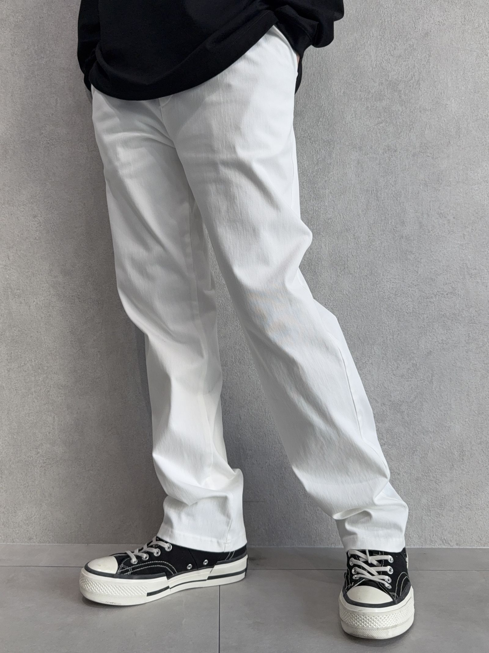 DENIM JERSEY WIDE PT / RC39-ST-016WTD / ライトオンスデニムジャージ セミワイドパンツ / ホワイト