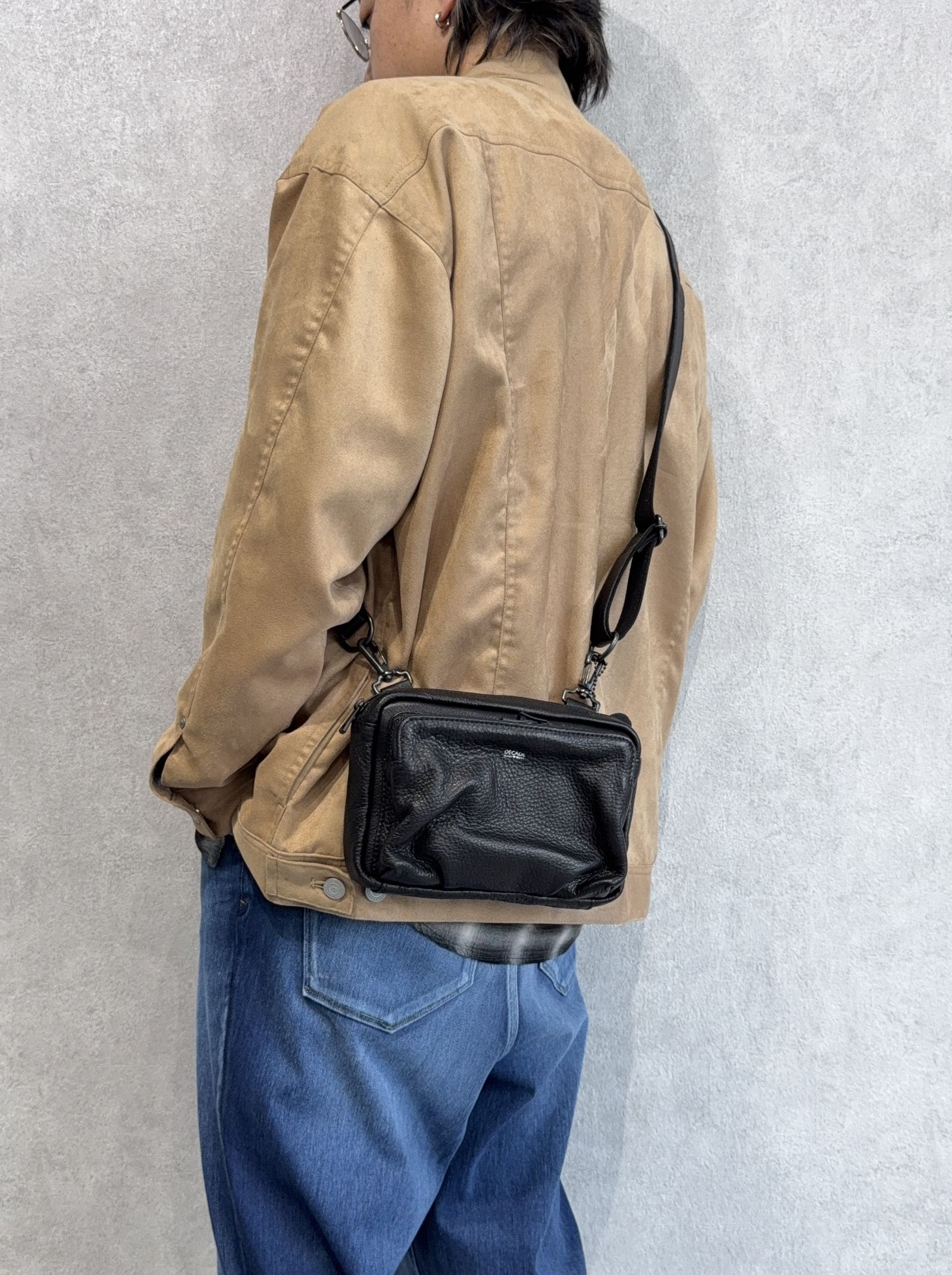 オイルドレザー ミニショルダーバッグ / DCD-01326B / ブラック×ブラック