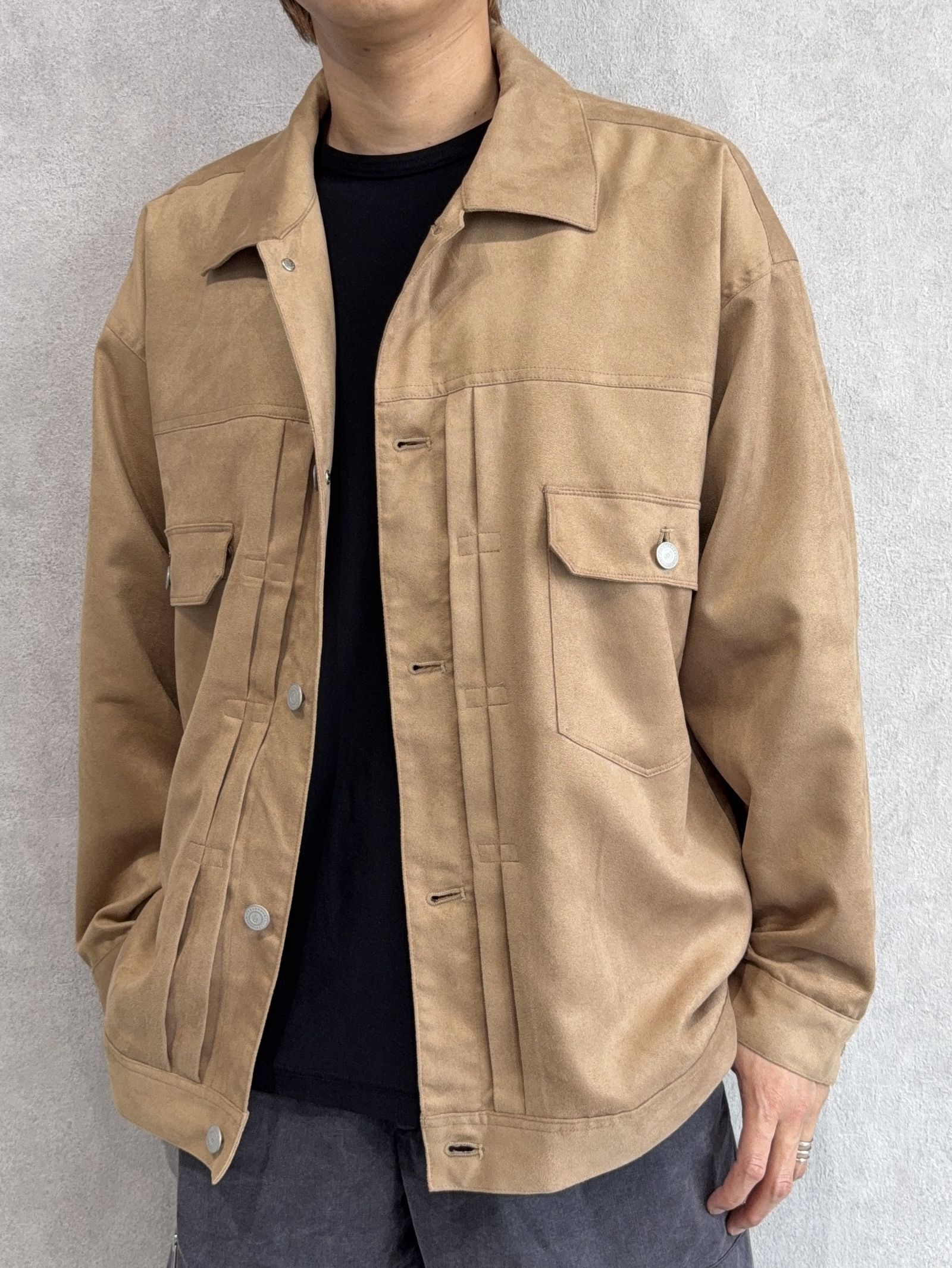 LEATHER OVER 2ND G / RC37-JK-005 / スエードエコレザー2ND型Gジャン / ベージュ