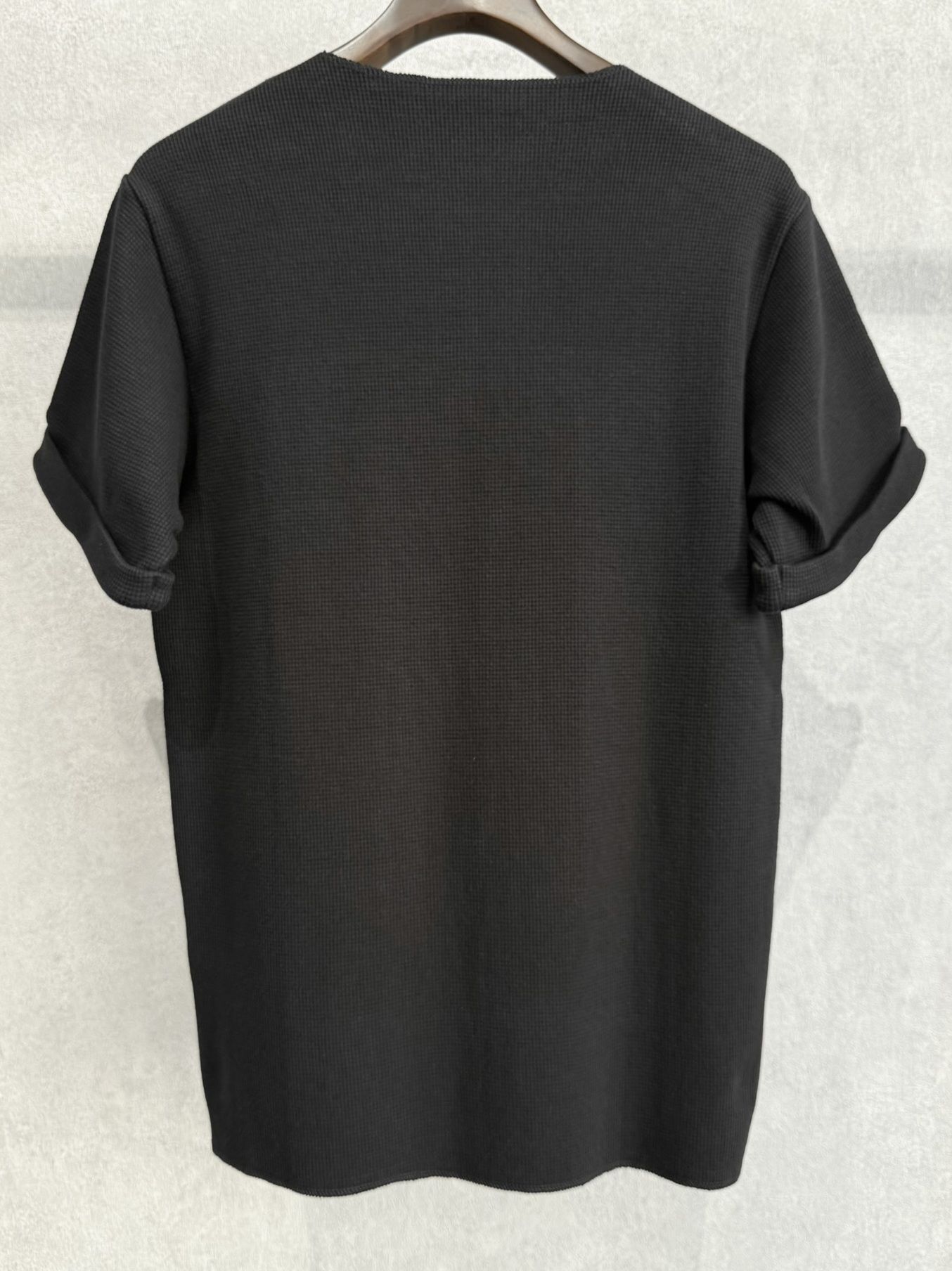 CUT OFF THERMAL TEE / RC39-T-003 / サーマルロールアップTシャツ / ブラック