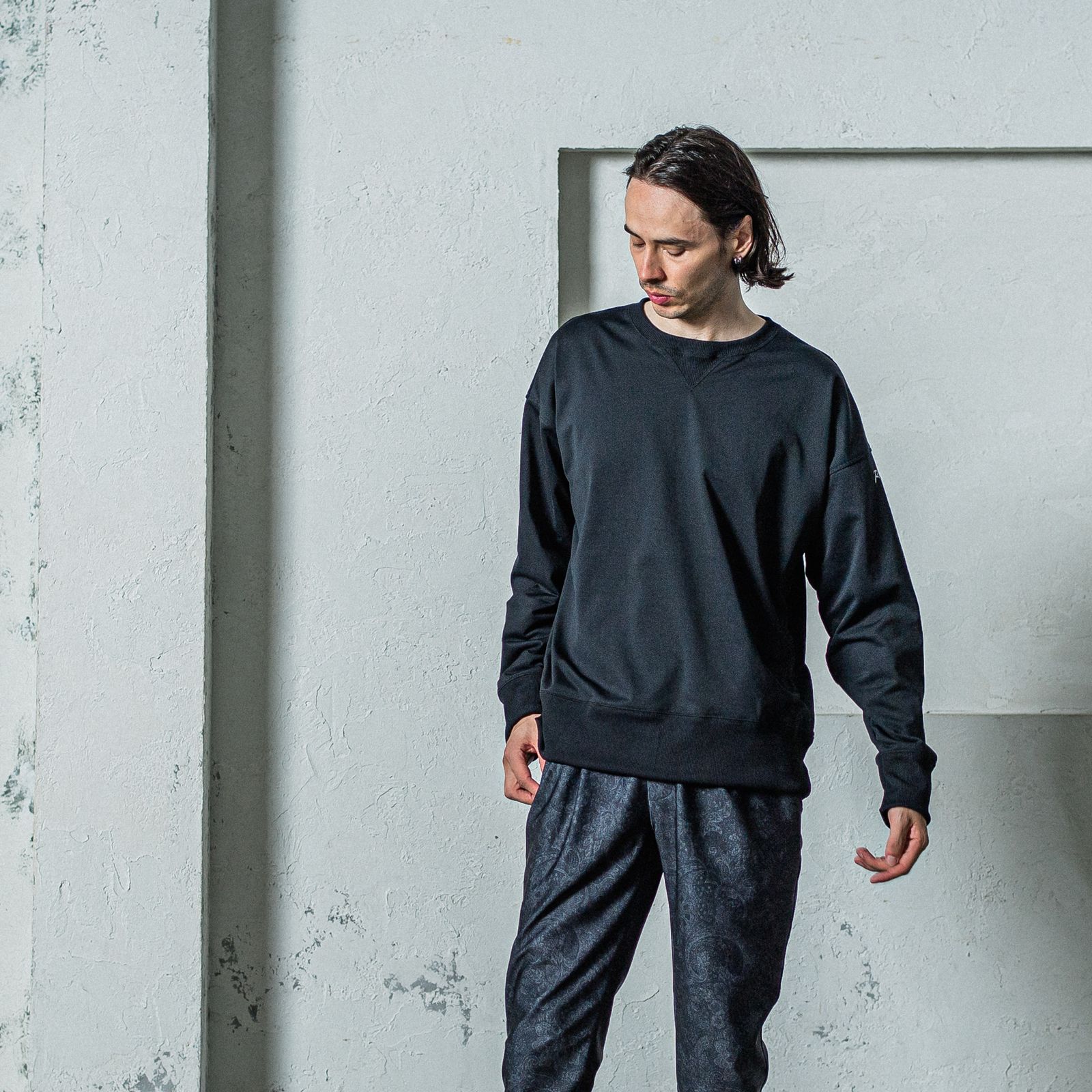 EX SWEAT DROP TRAINER / RC35-C-002 / 高機能スウェットトレーナー / ブラック