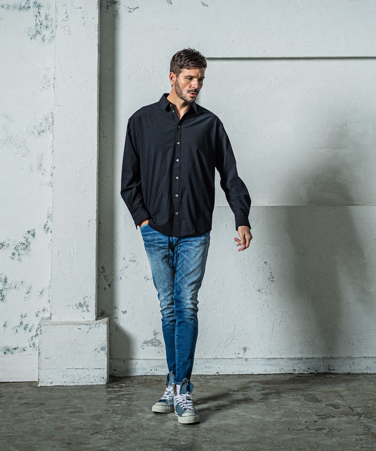 MICK DENIM JERSEY / RC35-ST-020 / デニムジャージテーパードパンツ / インディゴユーズド