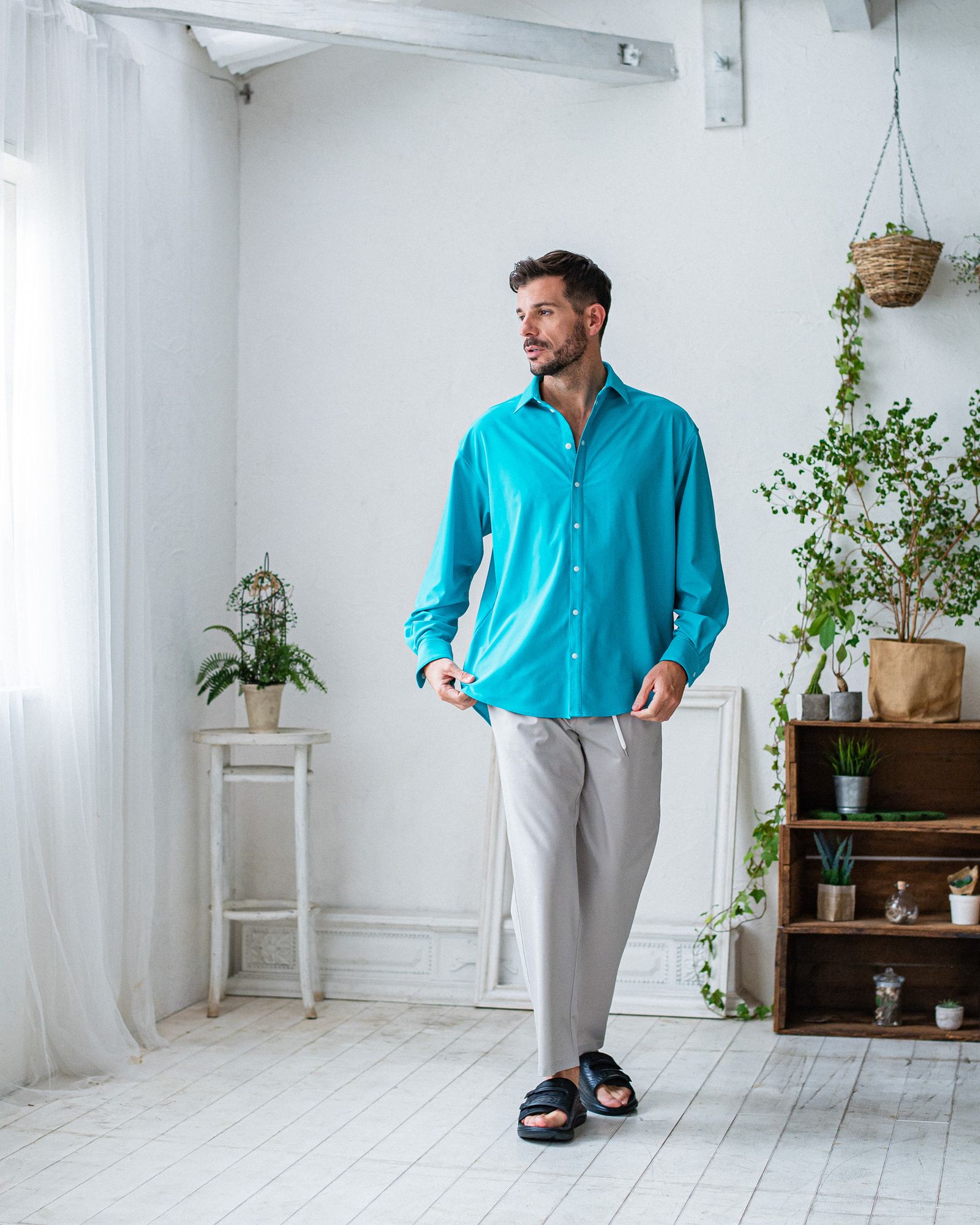 CHRIS EASY WIDE TUCK PANTS / RC32-ST-016WT / ワイドタックパンツ / グレージュ