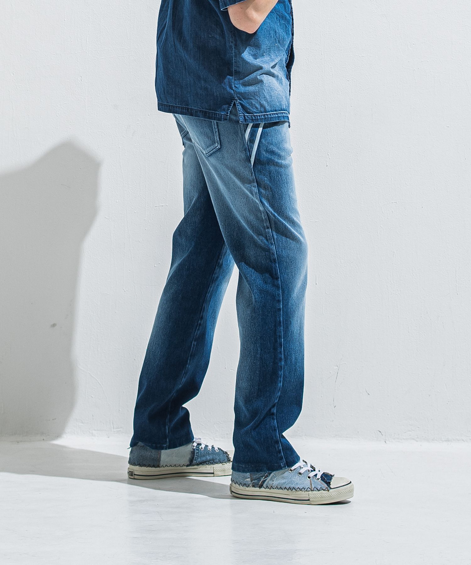 EDGE DENIM SEMI WIDE PT / RC40-ST-014WTD / デニムジャージセミワイドラインパンツ / ダークインディゴ (5月中旬入荷予定)