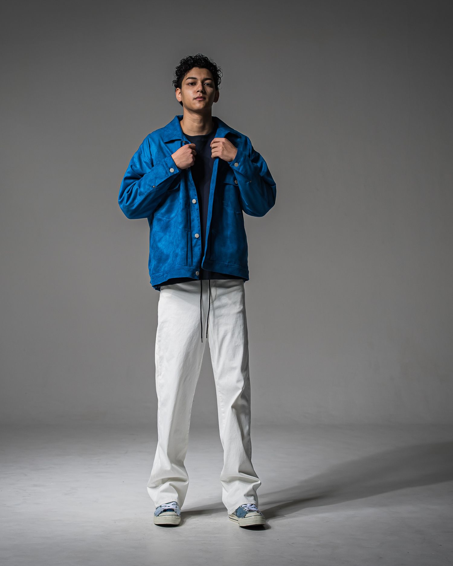 KING DENIM JERSEY / BASIC-ST-005 / デニムジャージ バギーワイドパンツ / ホワイト