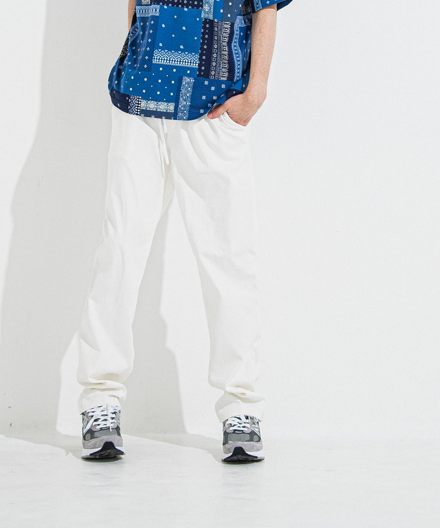 DENIM JERSEY WIDE PT / RC36-ST-016WTD / ライトオンスデニムジャージワイドパンツ / ホワイト