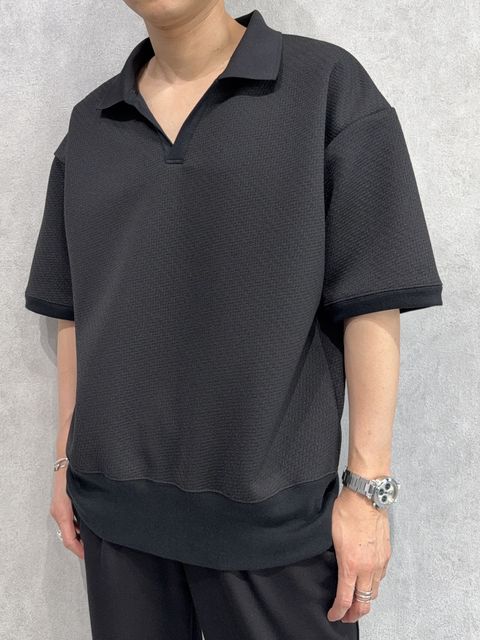 BLISTER POLO / DP1-T-005 / ブリスターニットスキッパーポロ / ブラック
