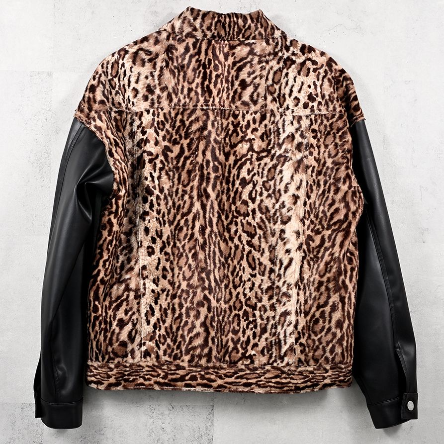 LEATHER 2ND G / RC41-JK-007 / エコレザー2ND型Gジャン / レオパード (9月下旬入荷予定)
