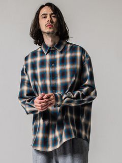 PULL JACK SHIRT / RC39-SH-003 / プルオーバーチェックシャツ / ブルー×ブラウン (3月上旬入荷予定)