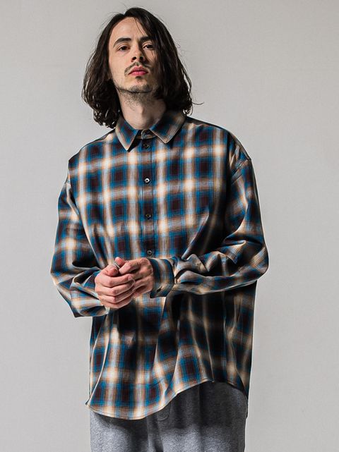 PULL JACK SHIRT / RC39-SH-003 / プルオーバーチェックシャツ / ブルー×ブラウン (3月上旬入荷予定)