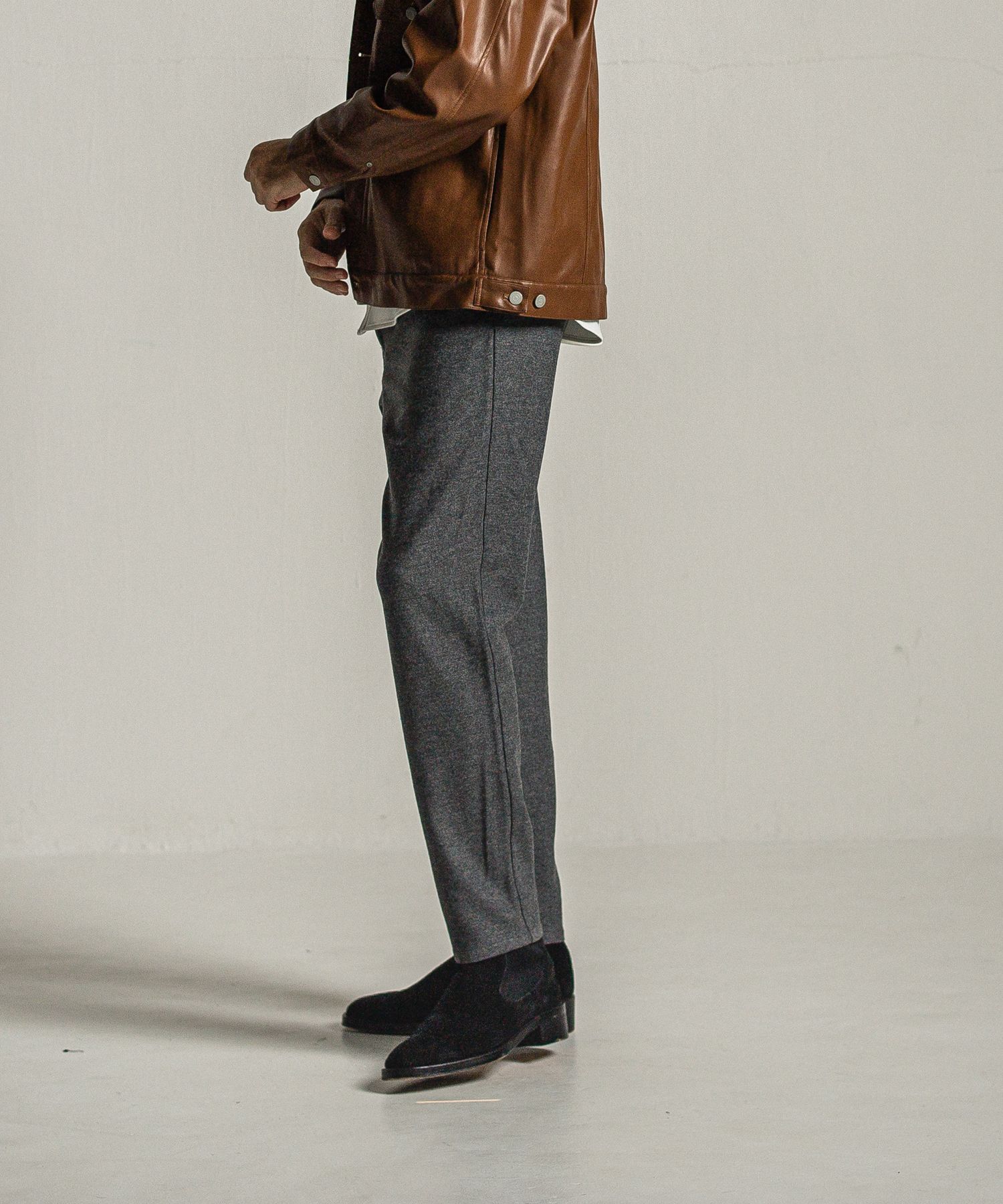 PAT WIDE EASY PANTS / RC34-ST-036 / ワイドテーパードパンツ / グレー