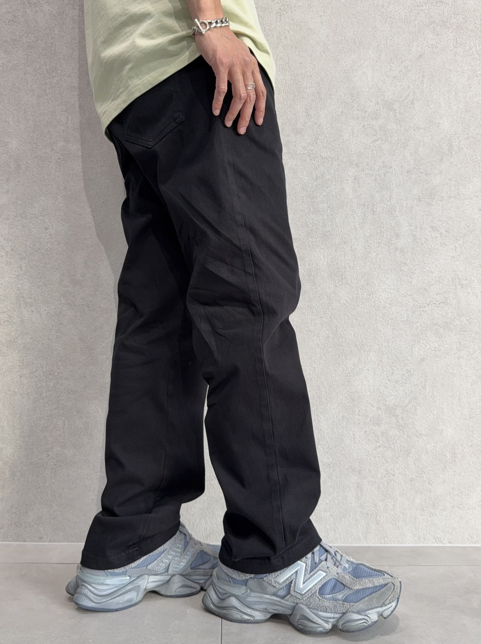 DENIM JERSEY WIDE PT / RC37-ST-016WTD / ライトオンスデニムジャージ ワイドパンツ / ブラック