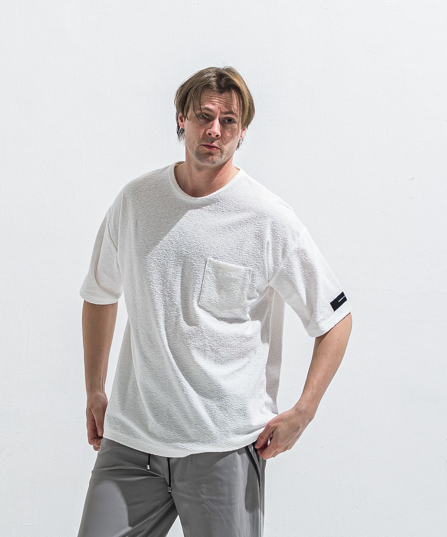 PILE OVER TEE / RC40-T-002 / パイルポケットビッグTシャツ / ホワイト (4月中旬入荷予定)